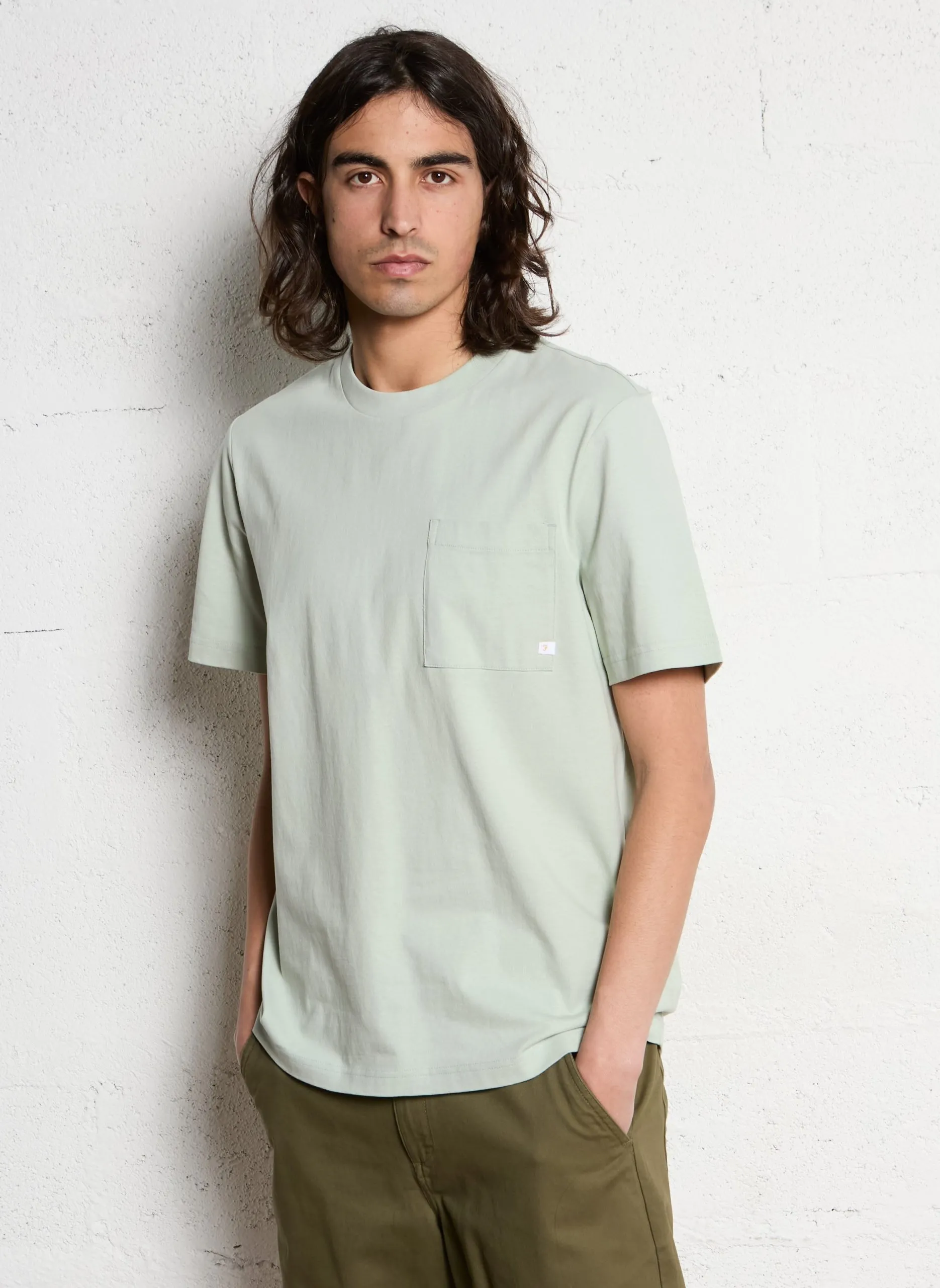 Tee-shirt col rond en coton bio Vert STACY