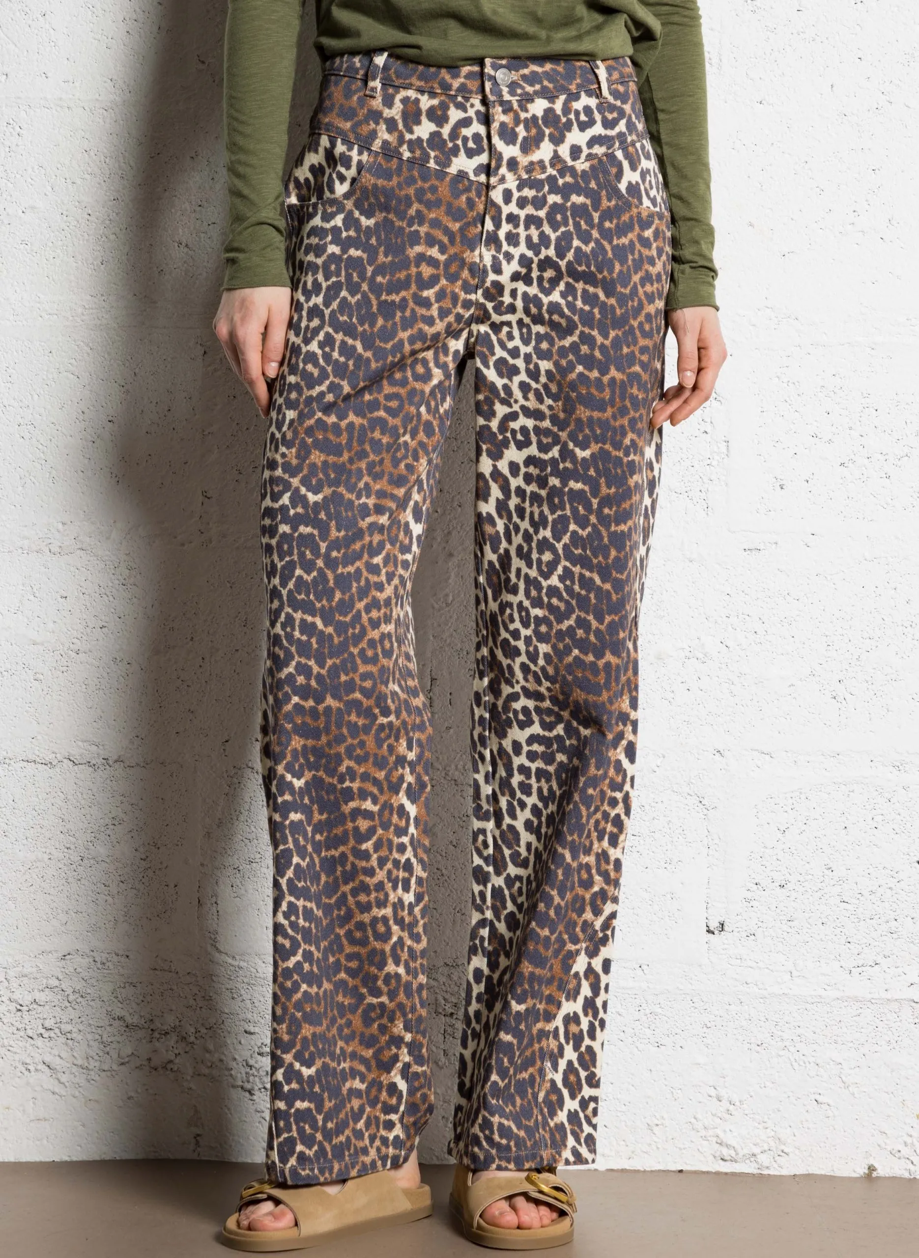 Jean large léopard en coton Multicolore PAUKLAND