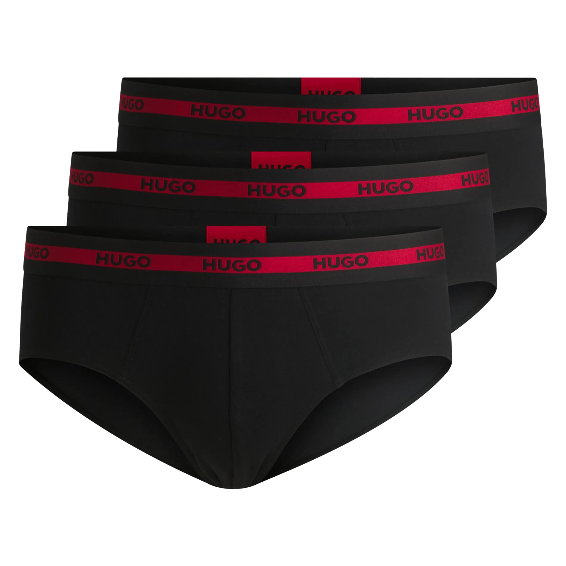 Lot de trois slips en coton mélangé Noir