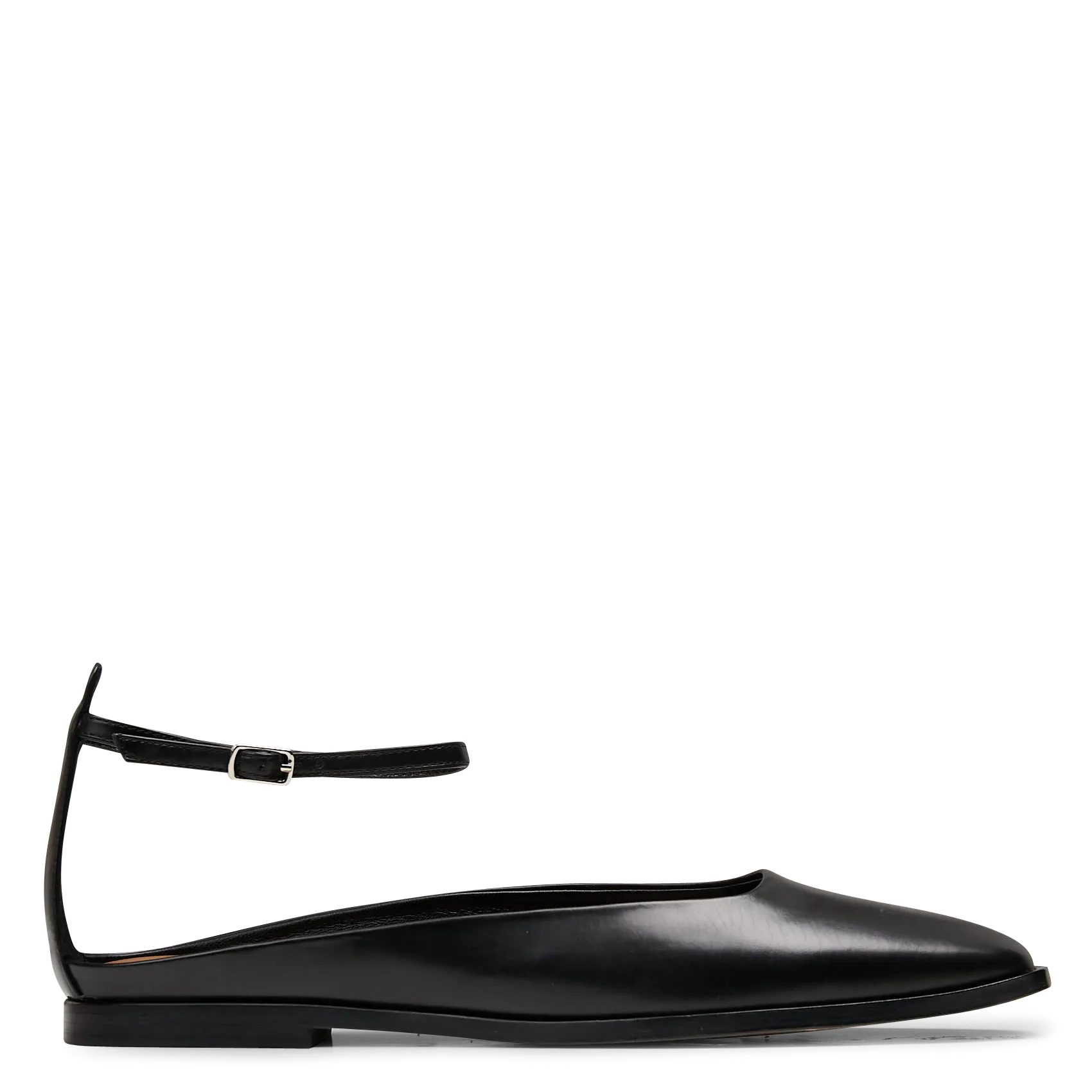 Sandales plates en cuir Noir ENID