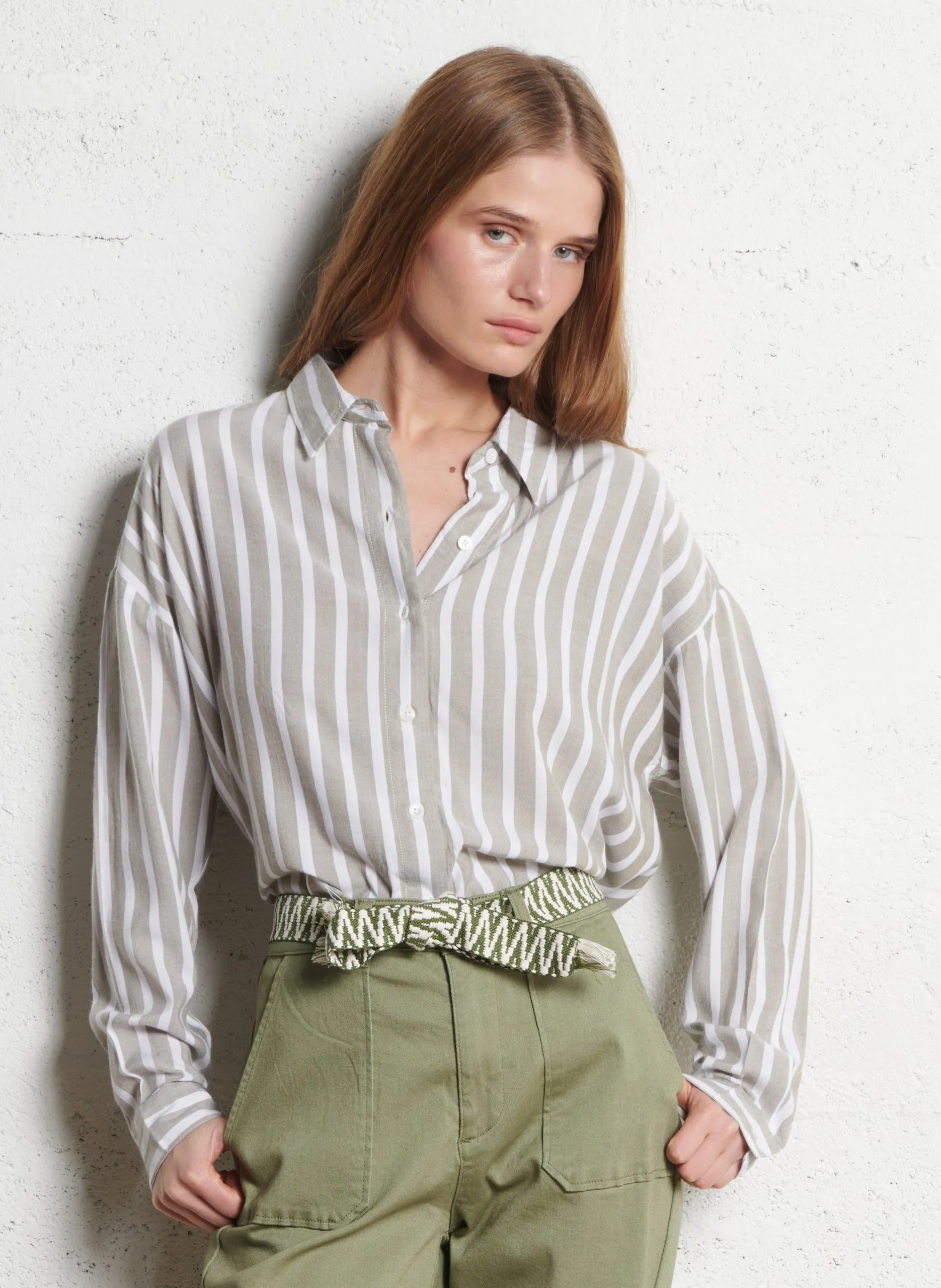 Chemise col classique droite rayée Multicolore CLARA