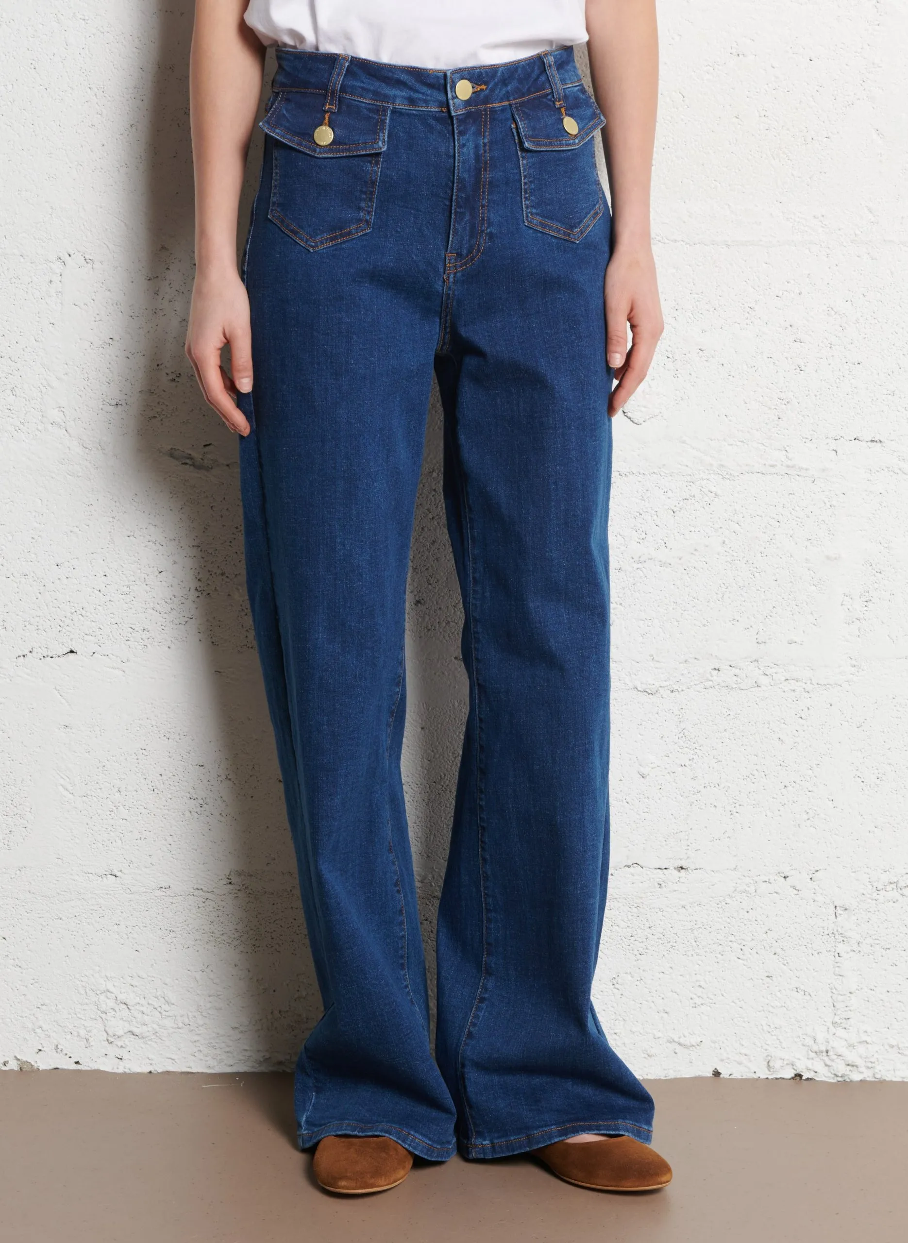 Jean flare en coton mélangé Jean brut PEYTON