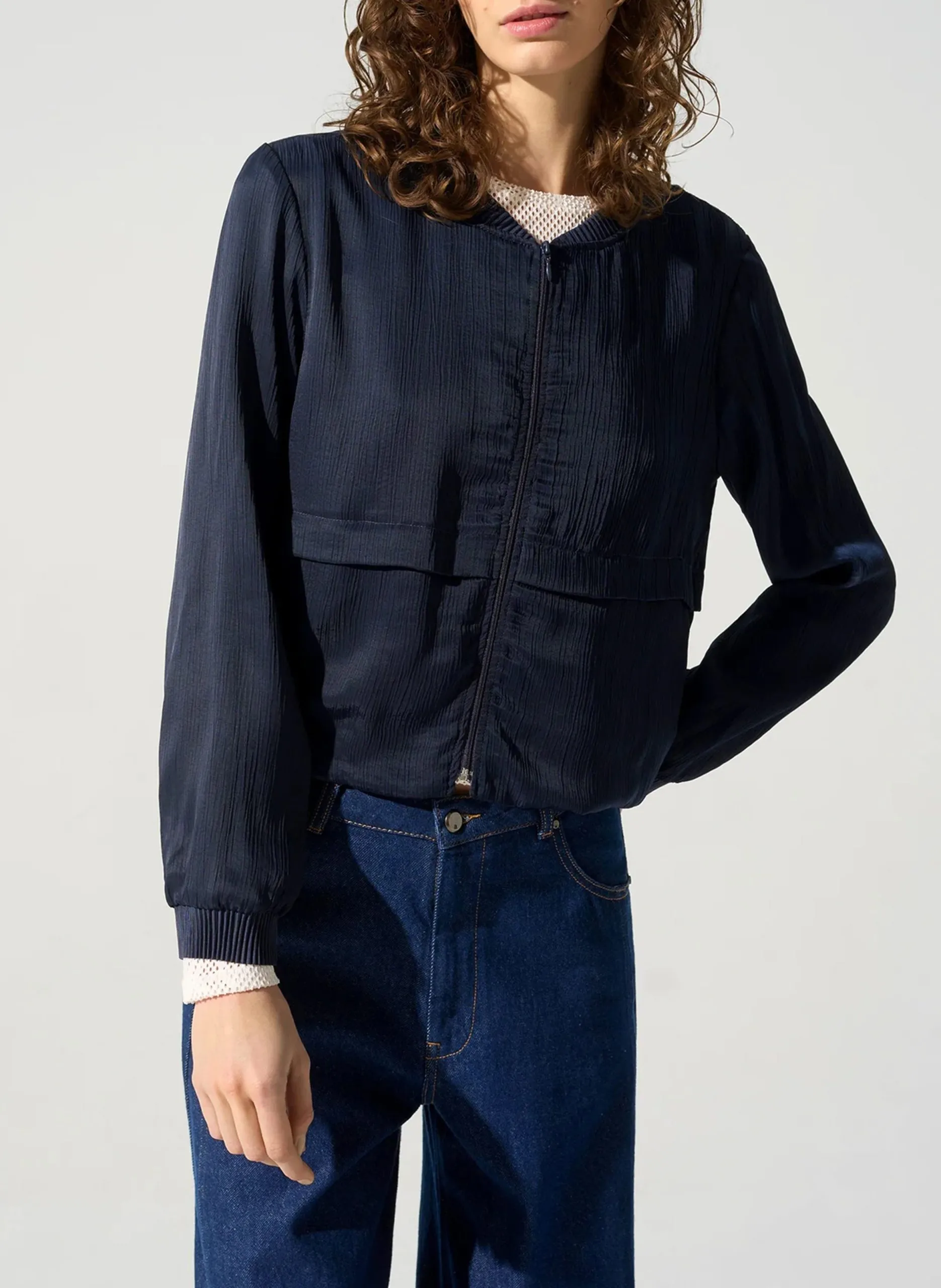 Veste droite fluide Noir