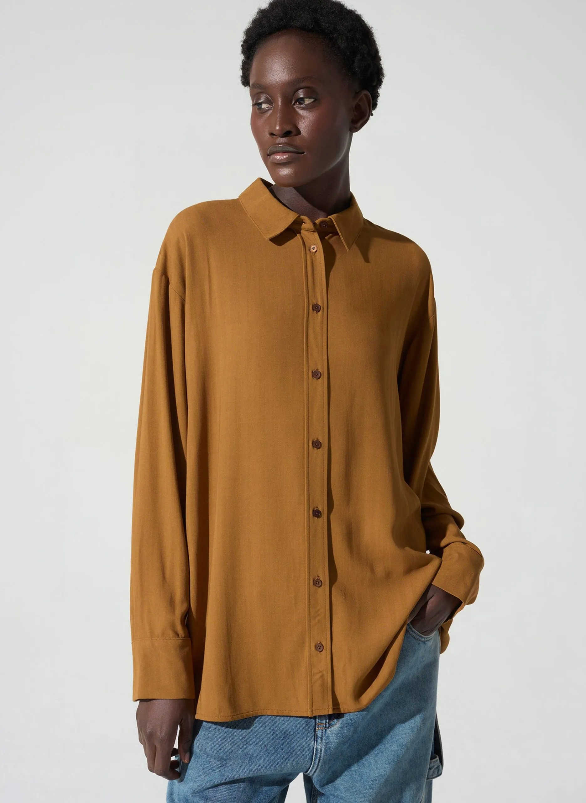 Chemise col classique Marron