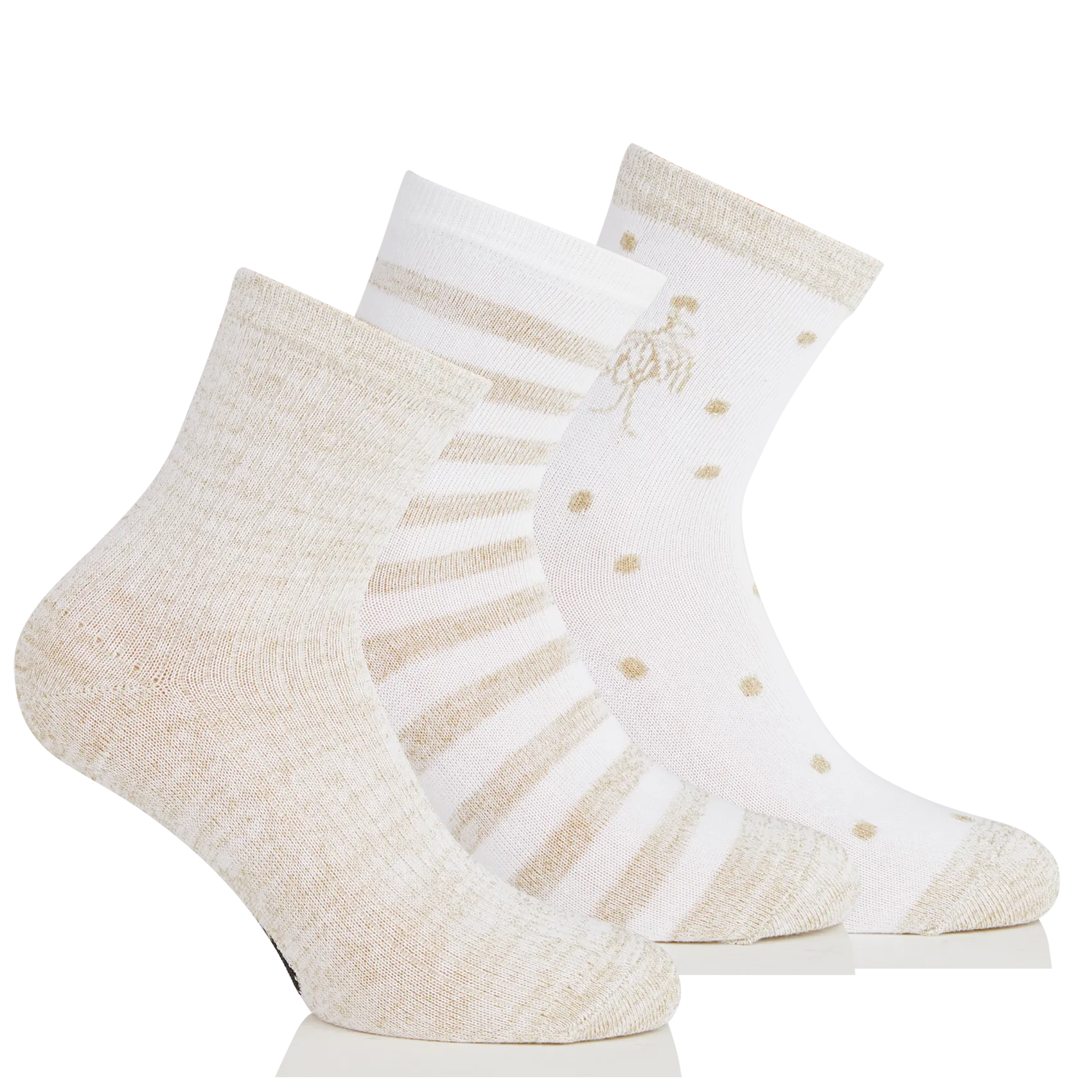 Lot de 3 paires de chaussettes en coton mélangé Argent ASTRAL