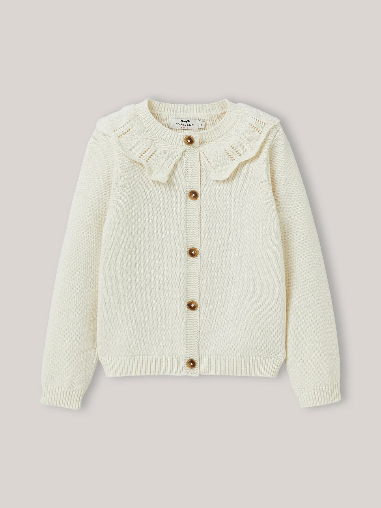 Cardigan à col pointelle Blanc