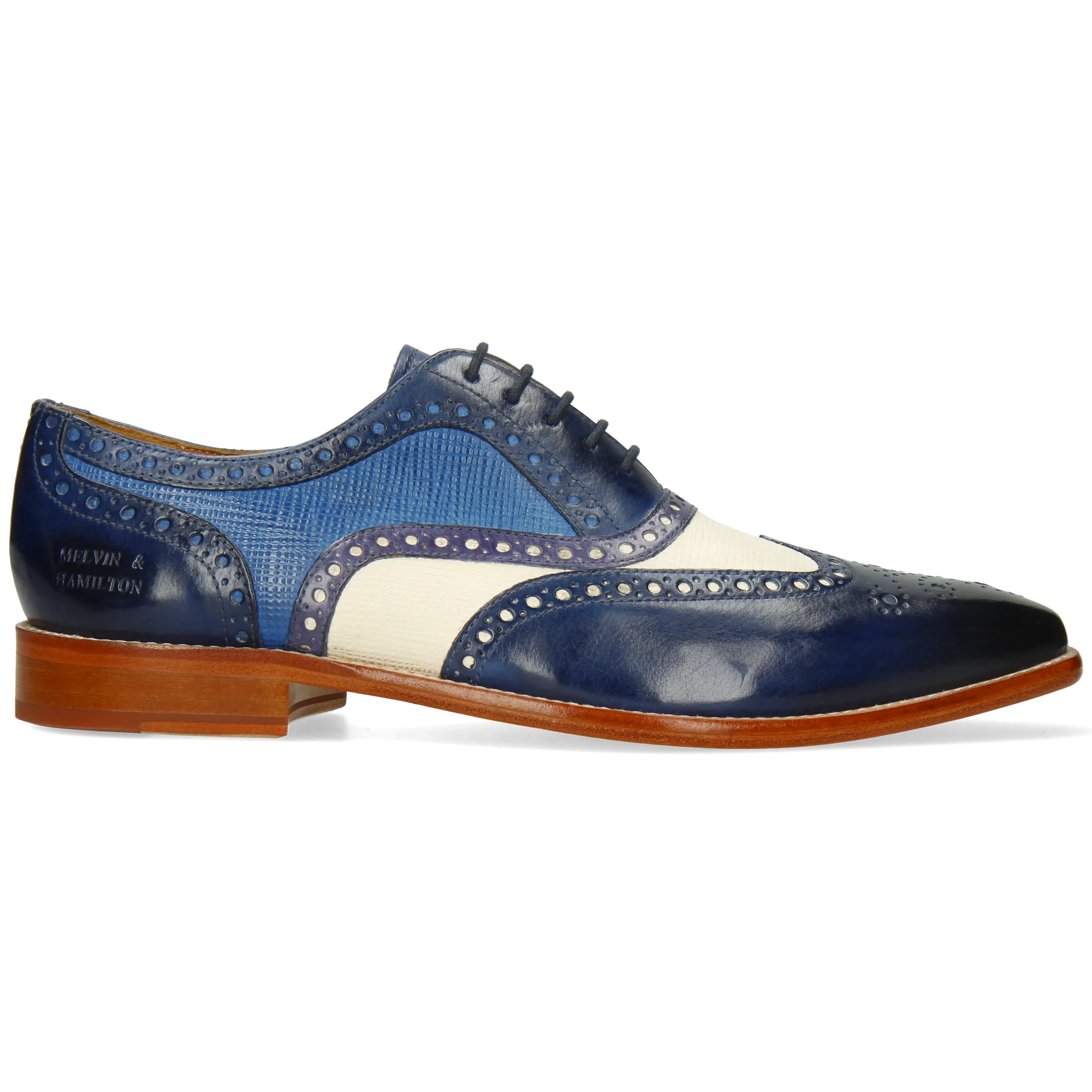 Richelieu en cuir Bleu LEONARDO 21