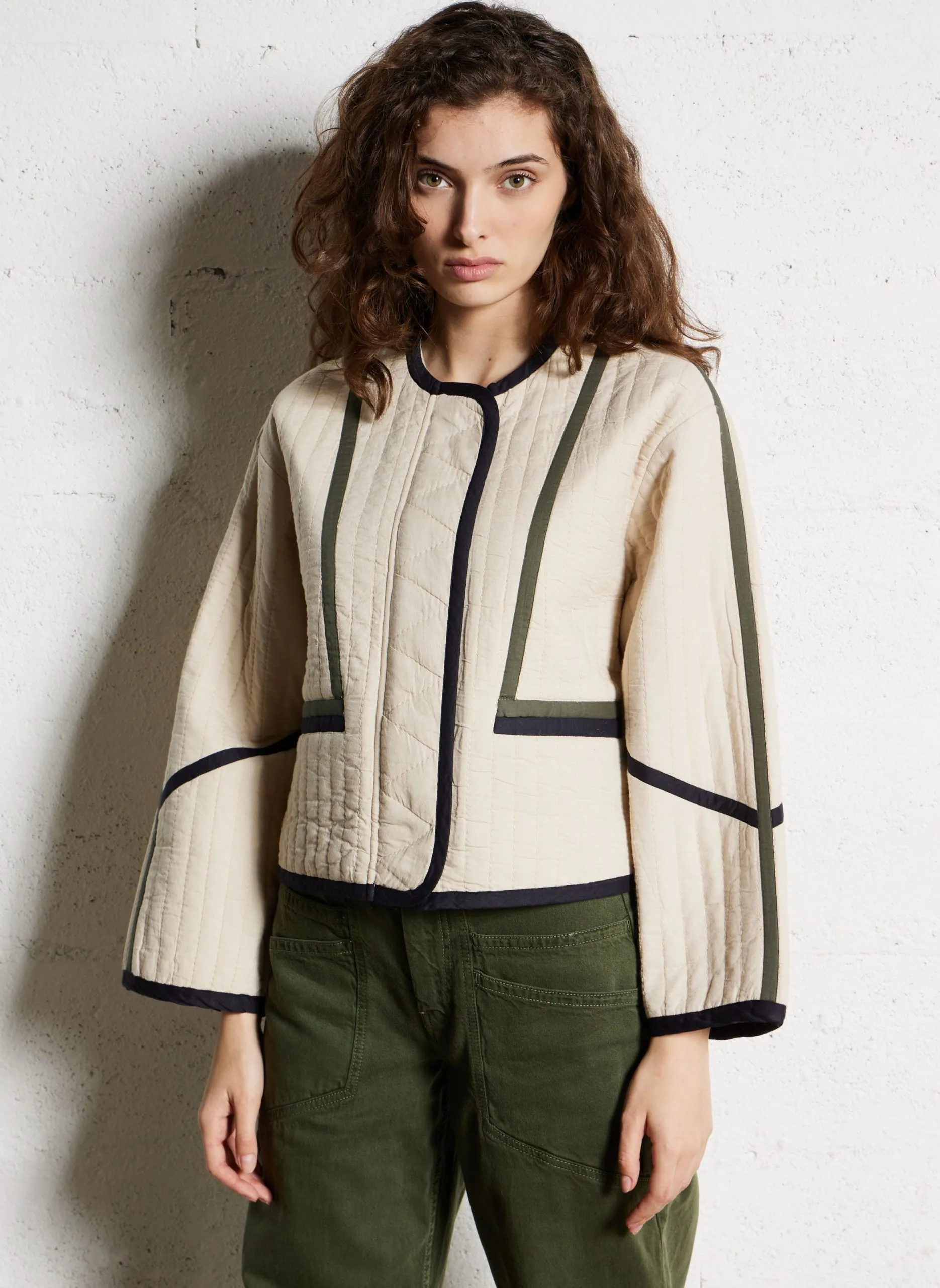 Veste droite en coton matelassé Beige CHIM