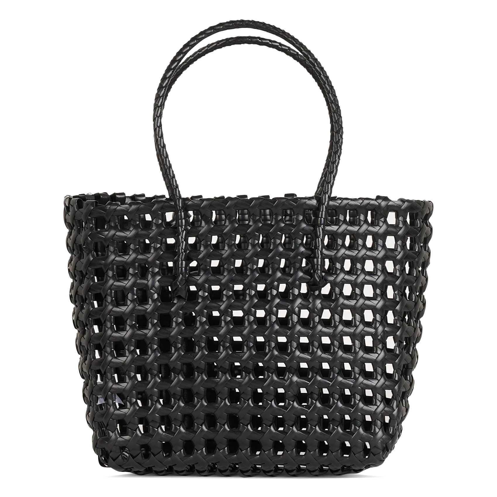 Sac porté main ajouré tressé Noir