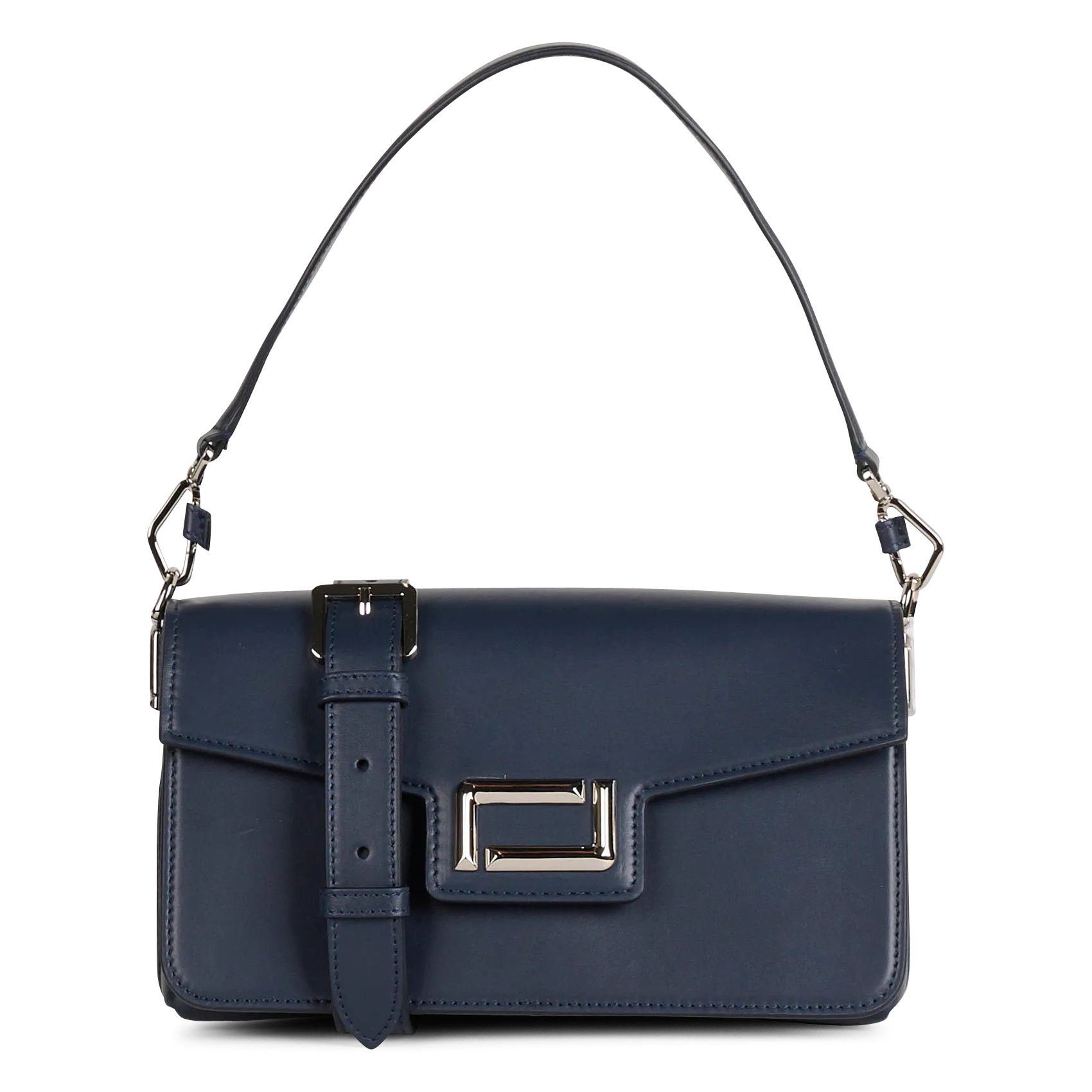 Sac bandoulière à rabat en cuir Bleu ANGELE M