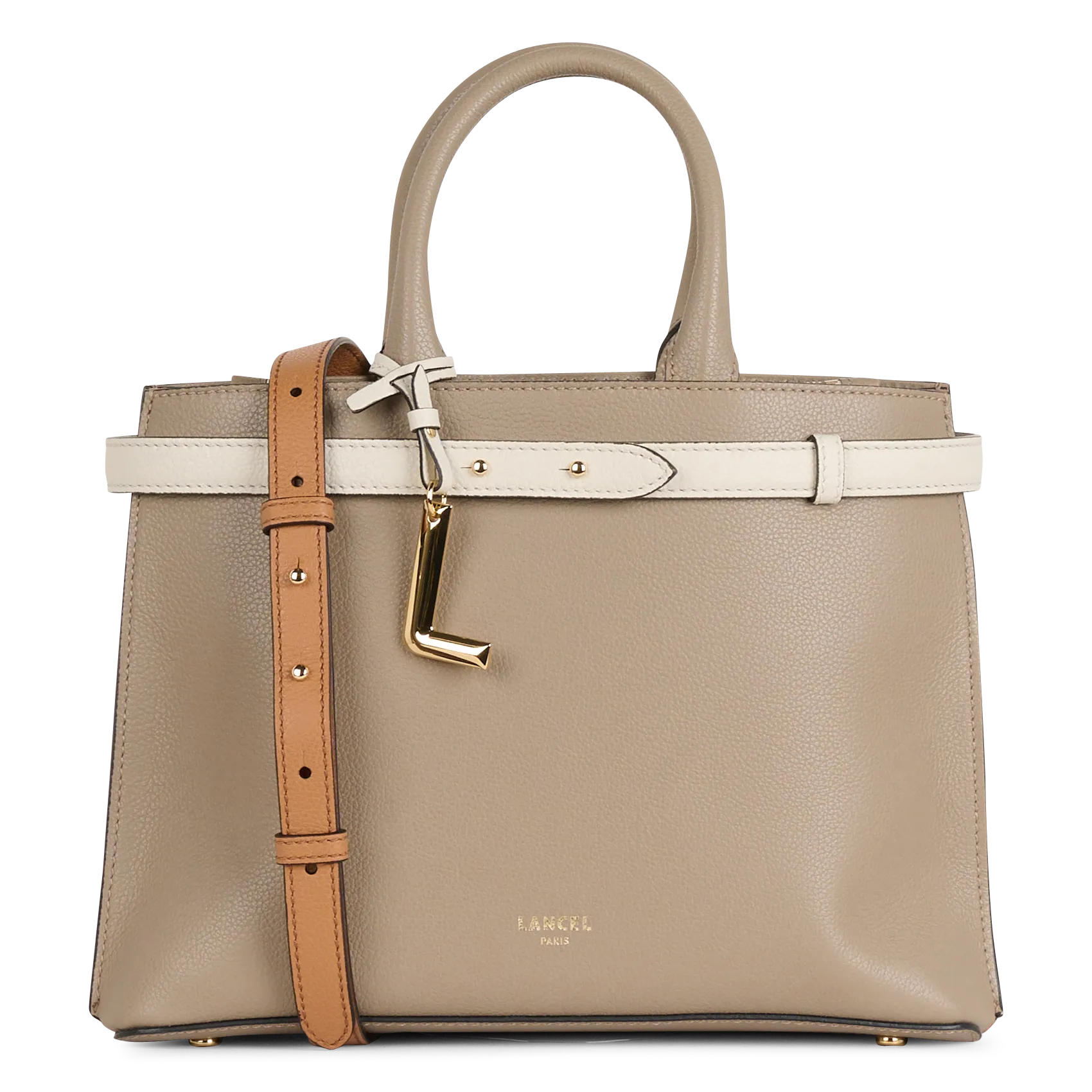 Sac à main en cuir Beige FAUBOURG