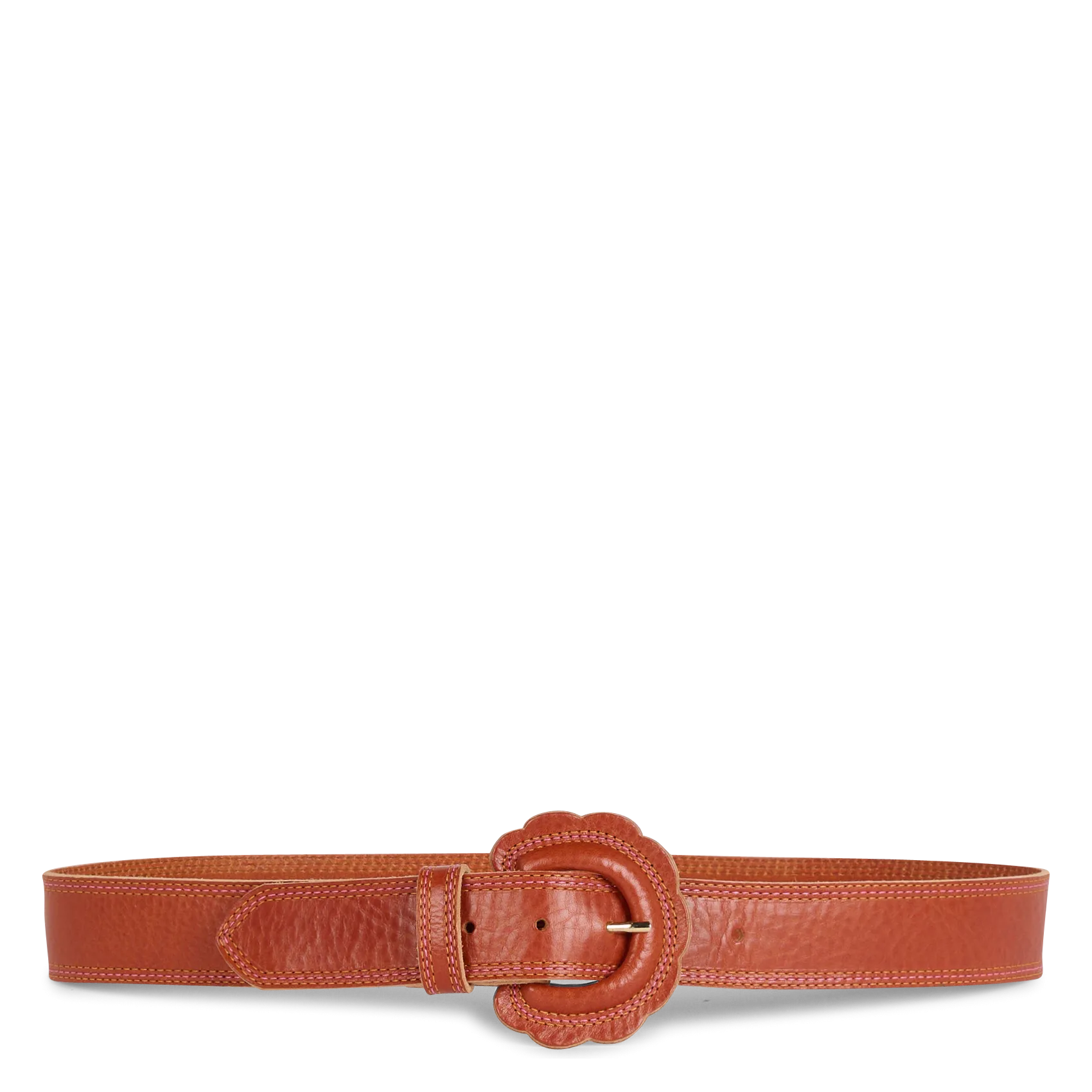 Ceinture à boucle en cuir suédé Rouge PIYA