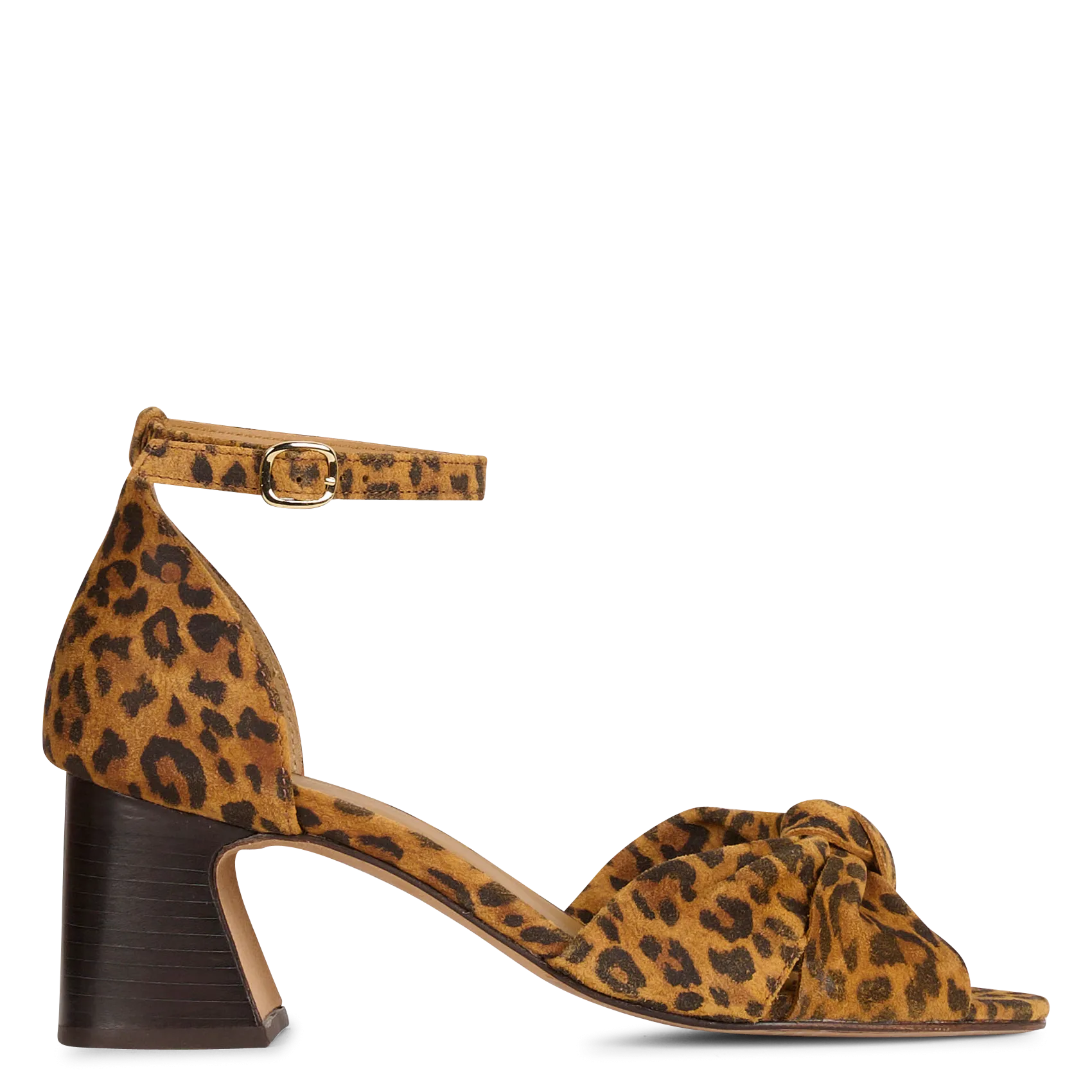 Sandales à talon en cuir velours imprimé Multicolore GRACE