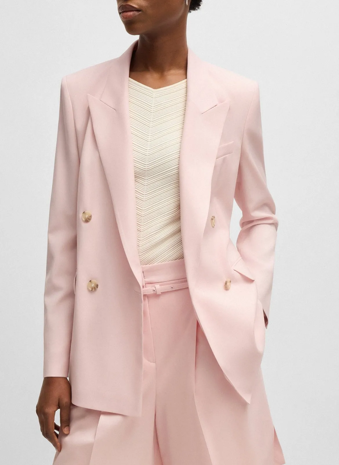 Veste de tailleur en laine Rose