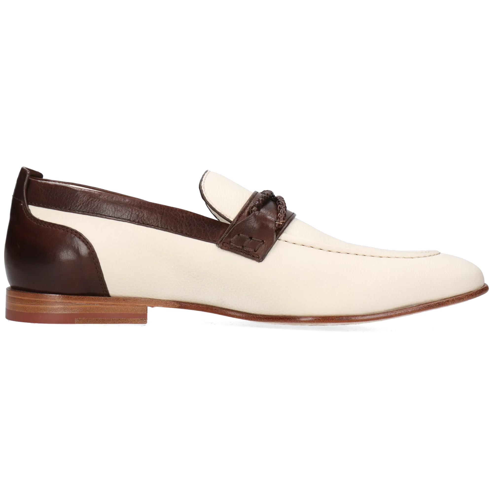Mocassins en cuir Blanc SANTO 1