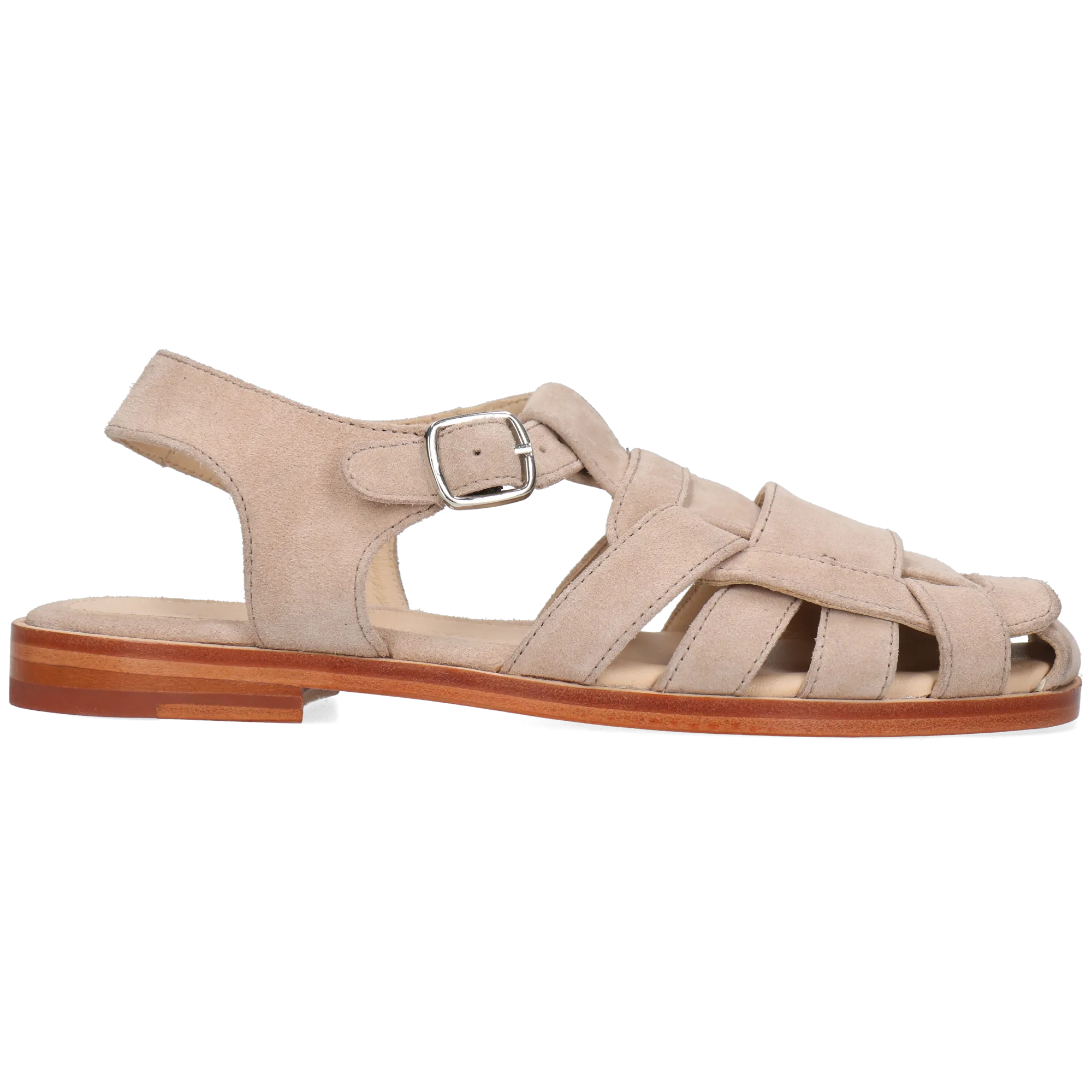 Sandales à talon plat Beige ALMA 1