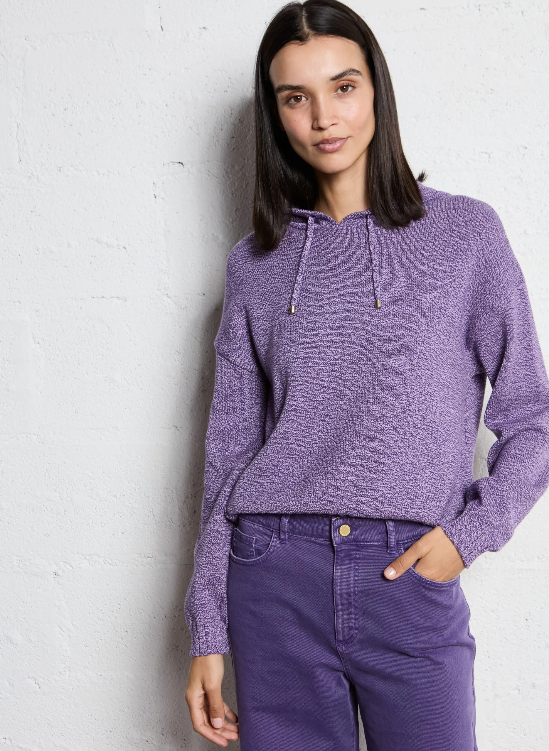 Pull à capuche oversize Violet