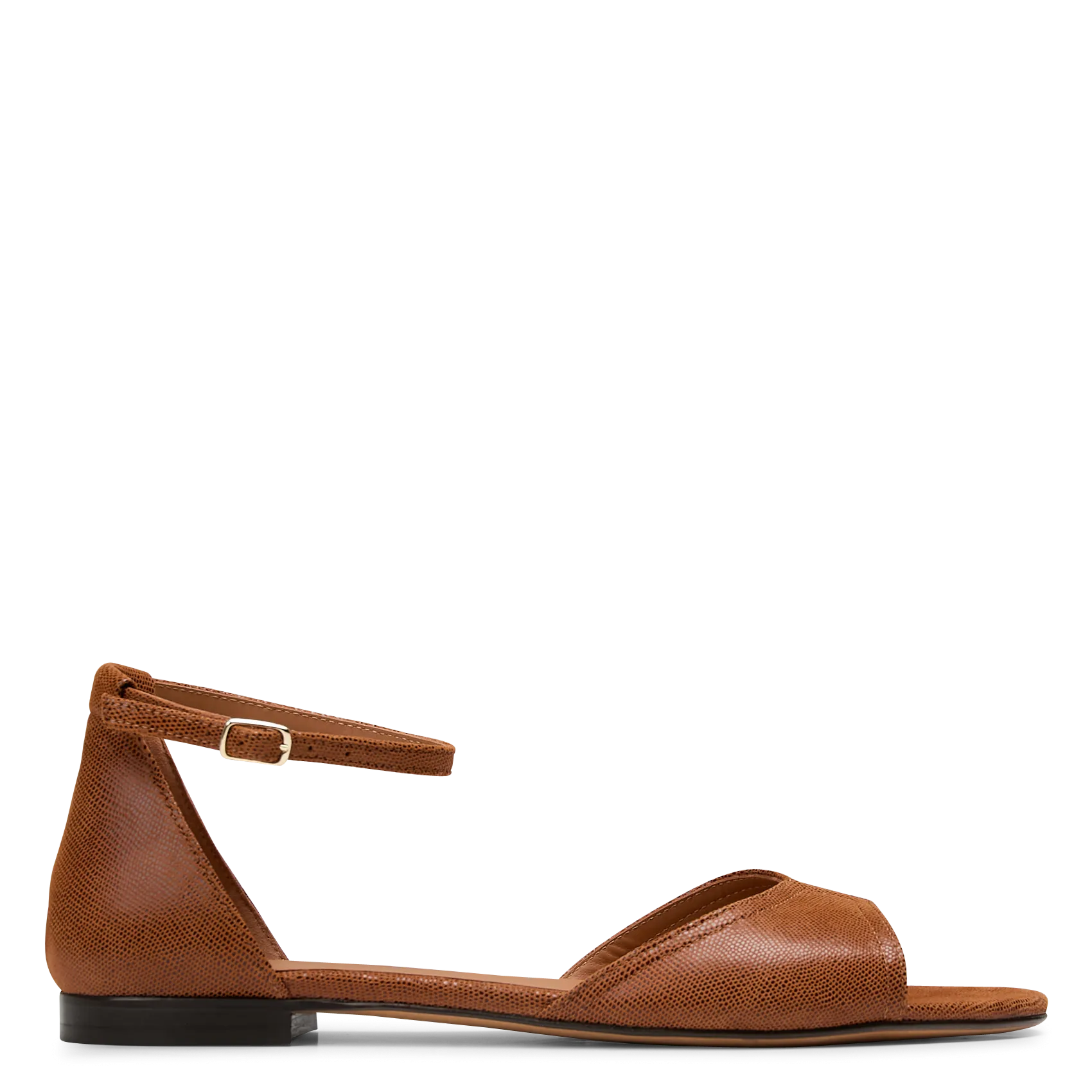 Sandales plates en cuir Marron N°165