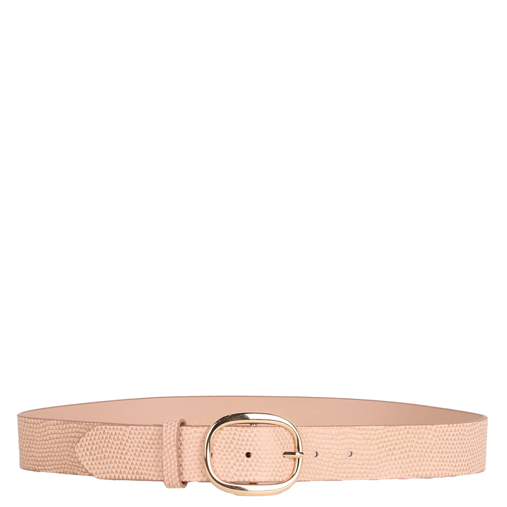 Ceinture texturée imprimée en cuir Rose ALCAZAR