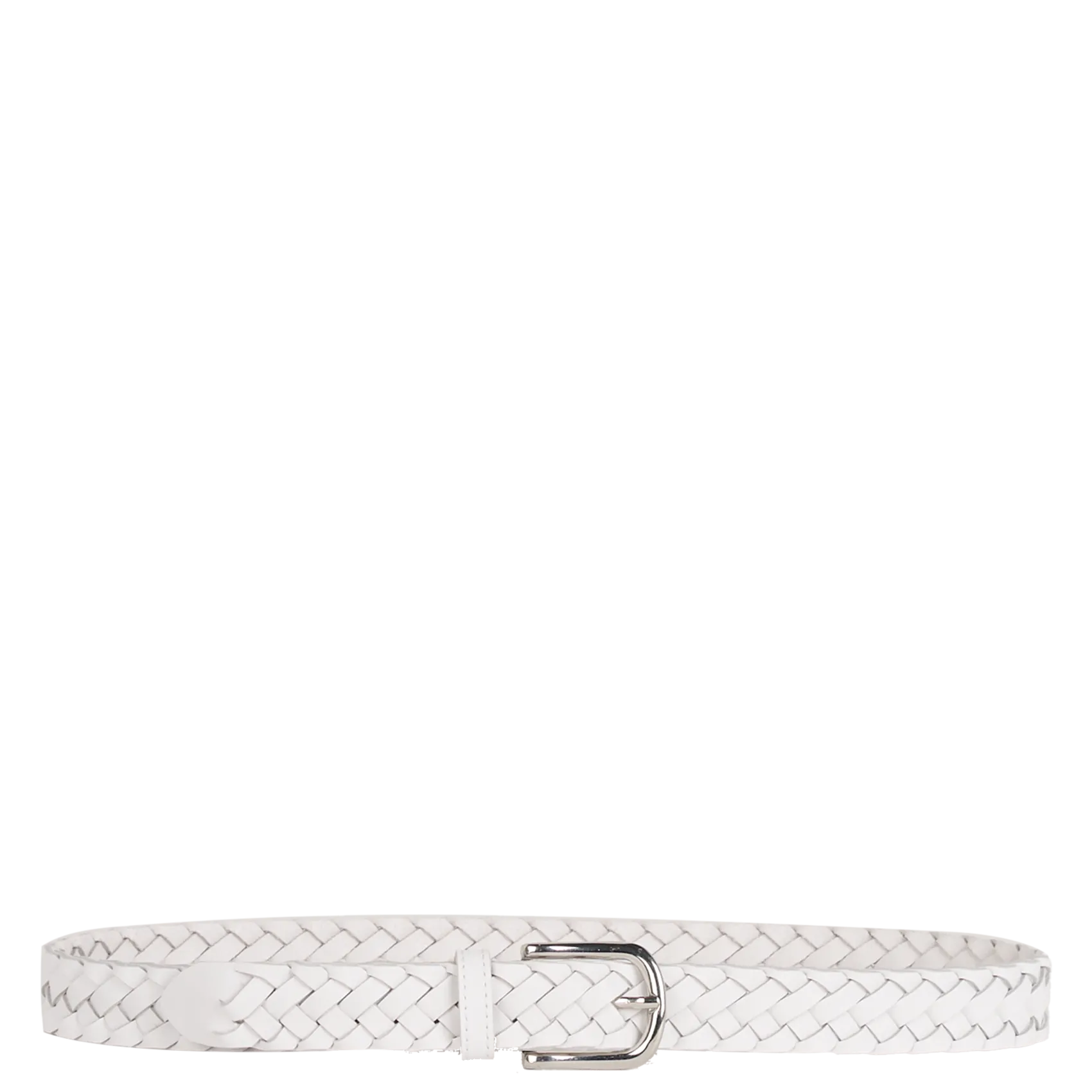 Ceinture tressée en cuir Blanc VALENTIN