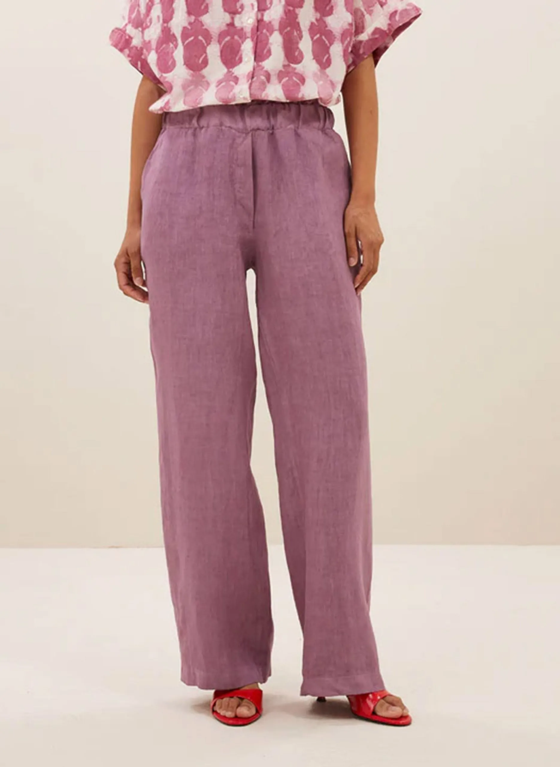 Pantalon large en lin Violet ROBYN