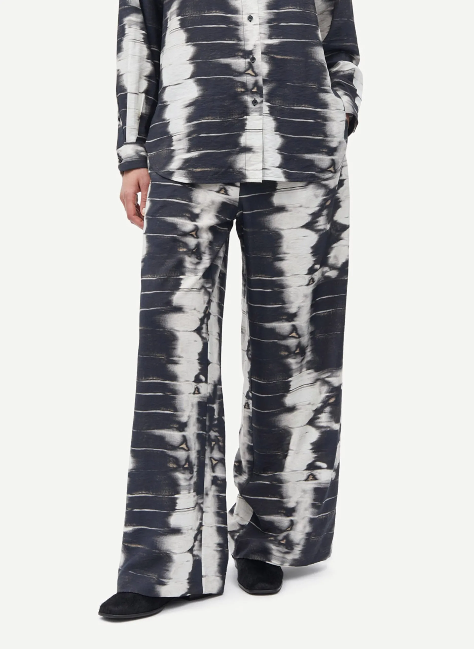 Pantalon large imprimé Blanc SAHELENA