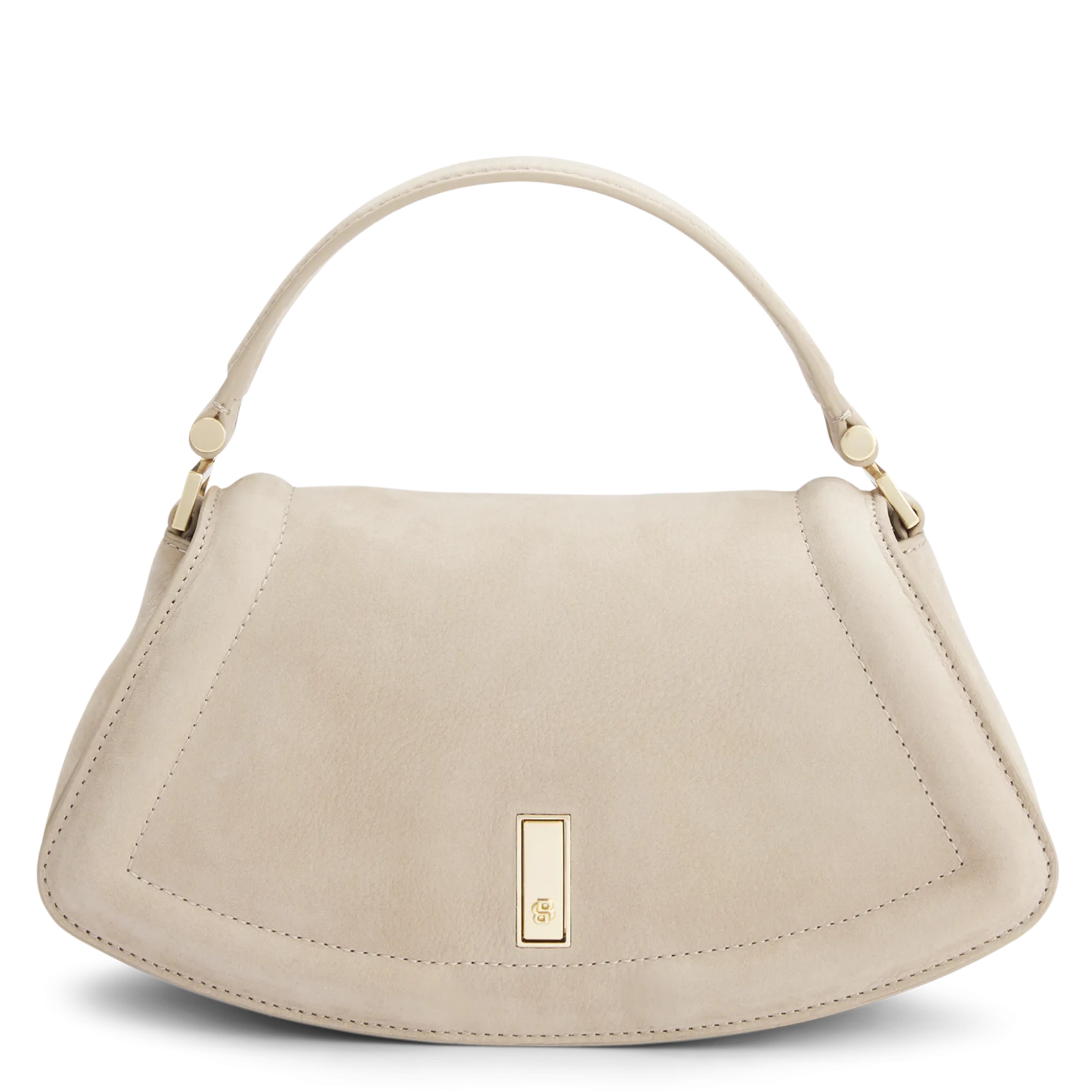 Sac bandoulière à rabat en cuir suédé Beige