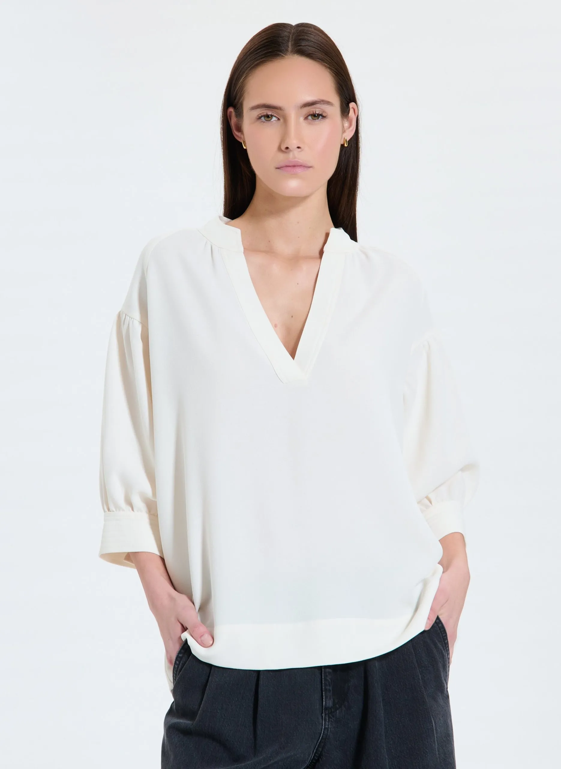 Blouse oversize Blanc CAMBRIDGE