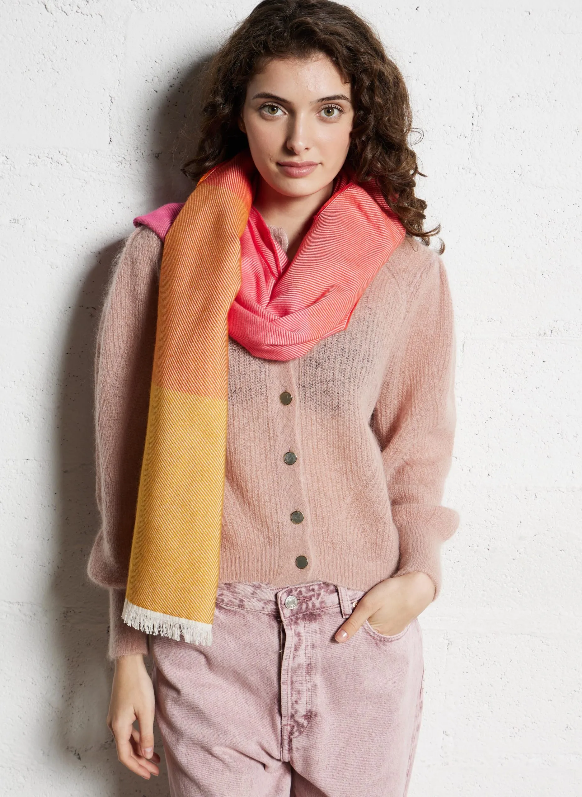 Echapre en coton Rose