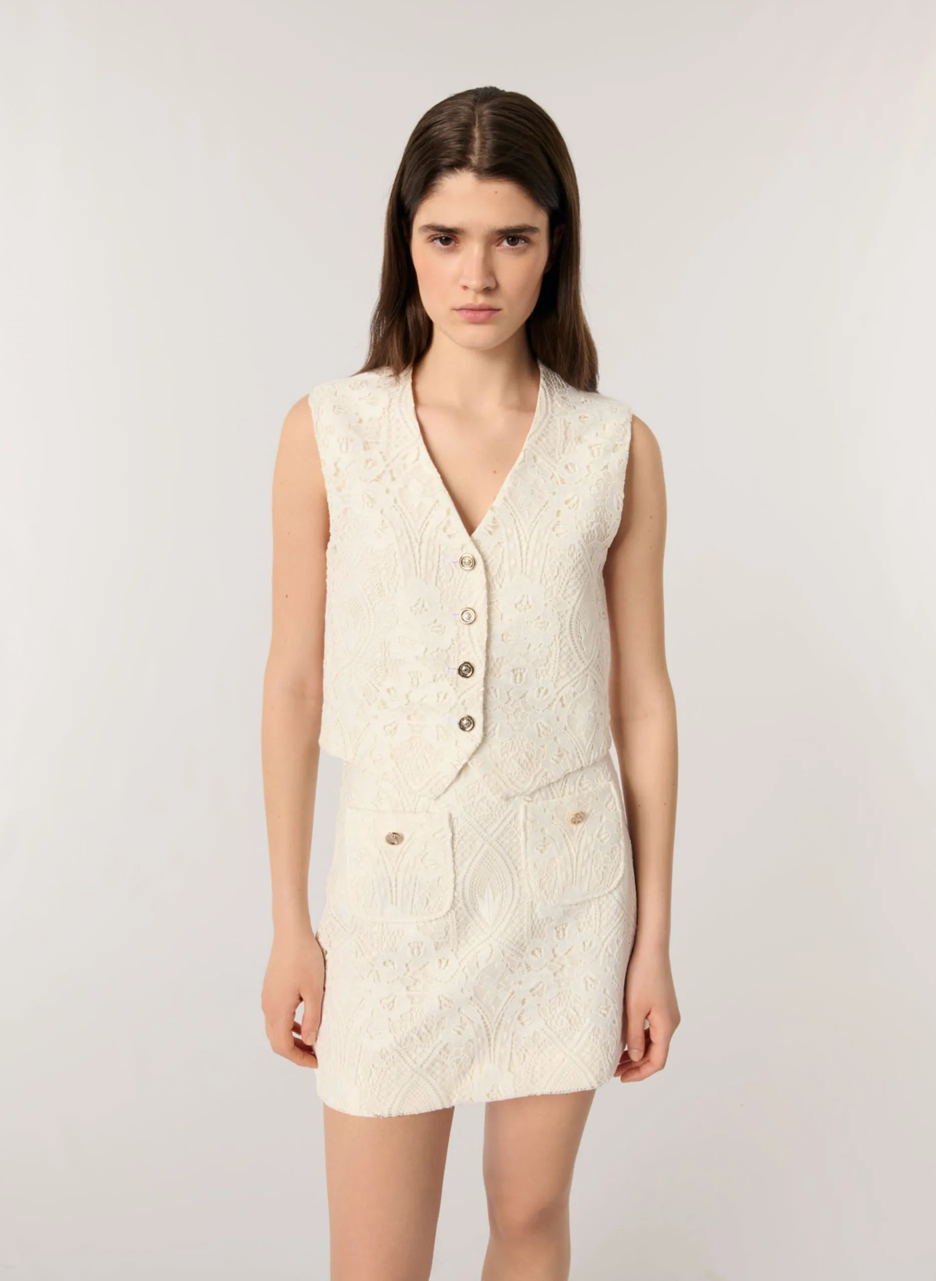 Veston en dentelle Beige