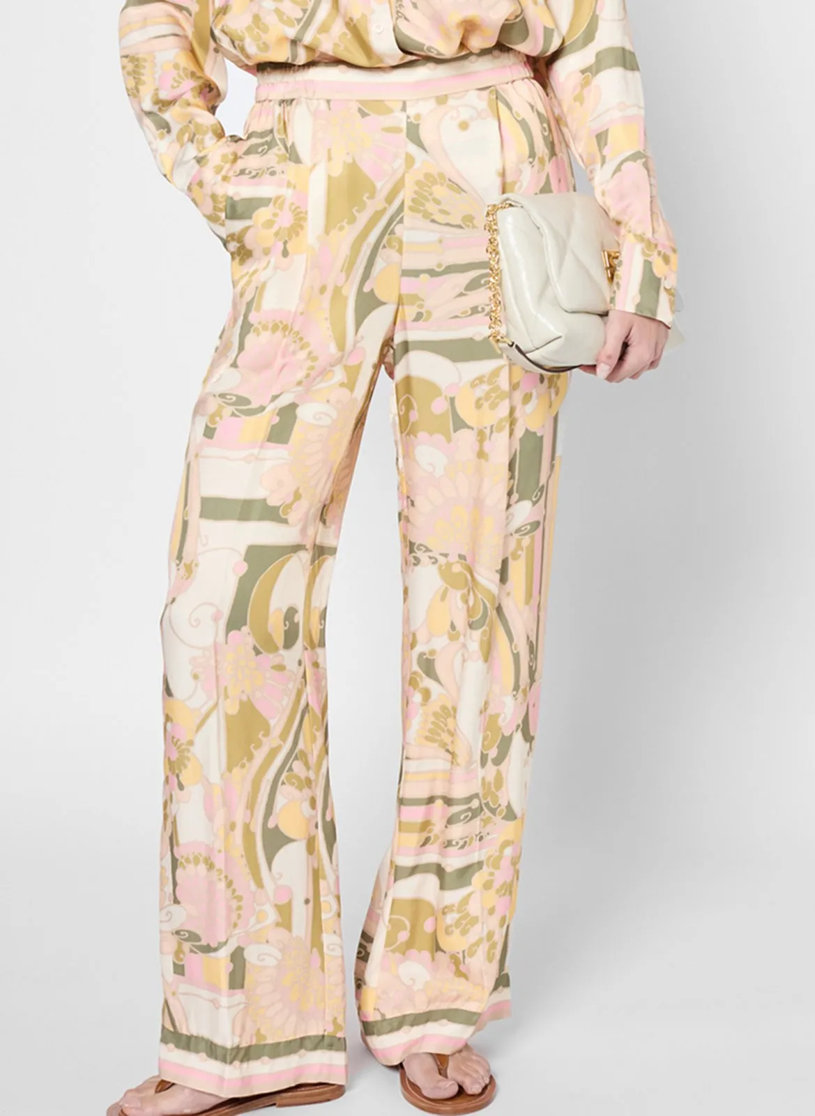 Pantalon large imprimé Kaki LIRA