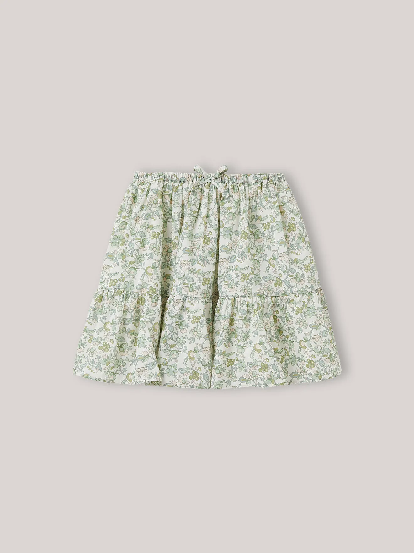 Jupe volantée - imprimé mireille Blanc