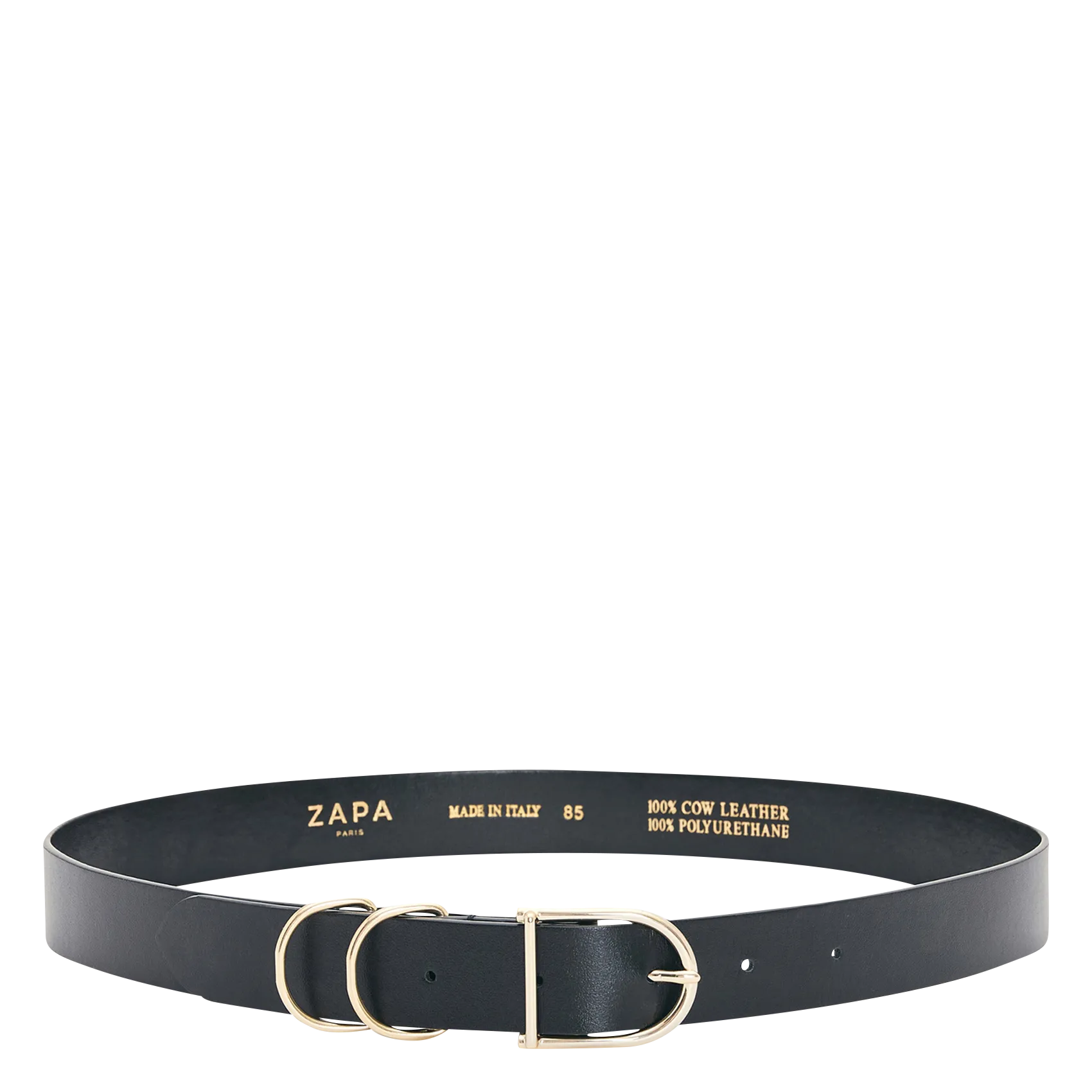 Ceinture en cuir Noir CLELIA