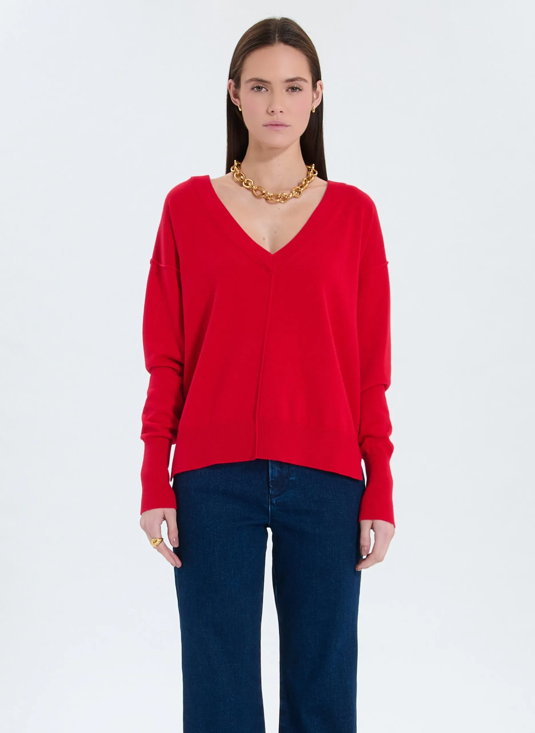 Pull ample col v Rouge PUCCI