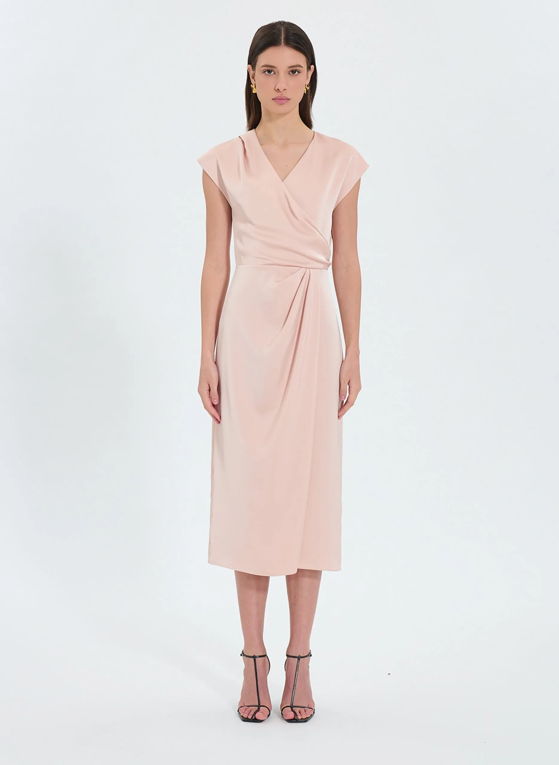 Robe longue satinée Rose RANG