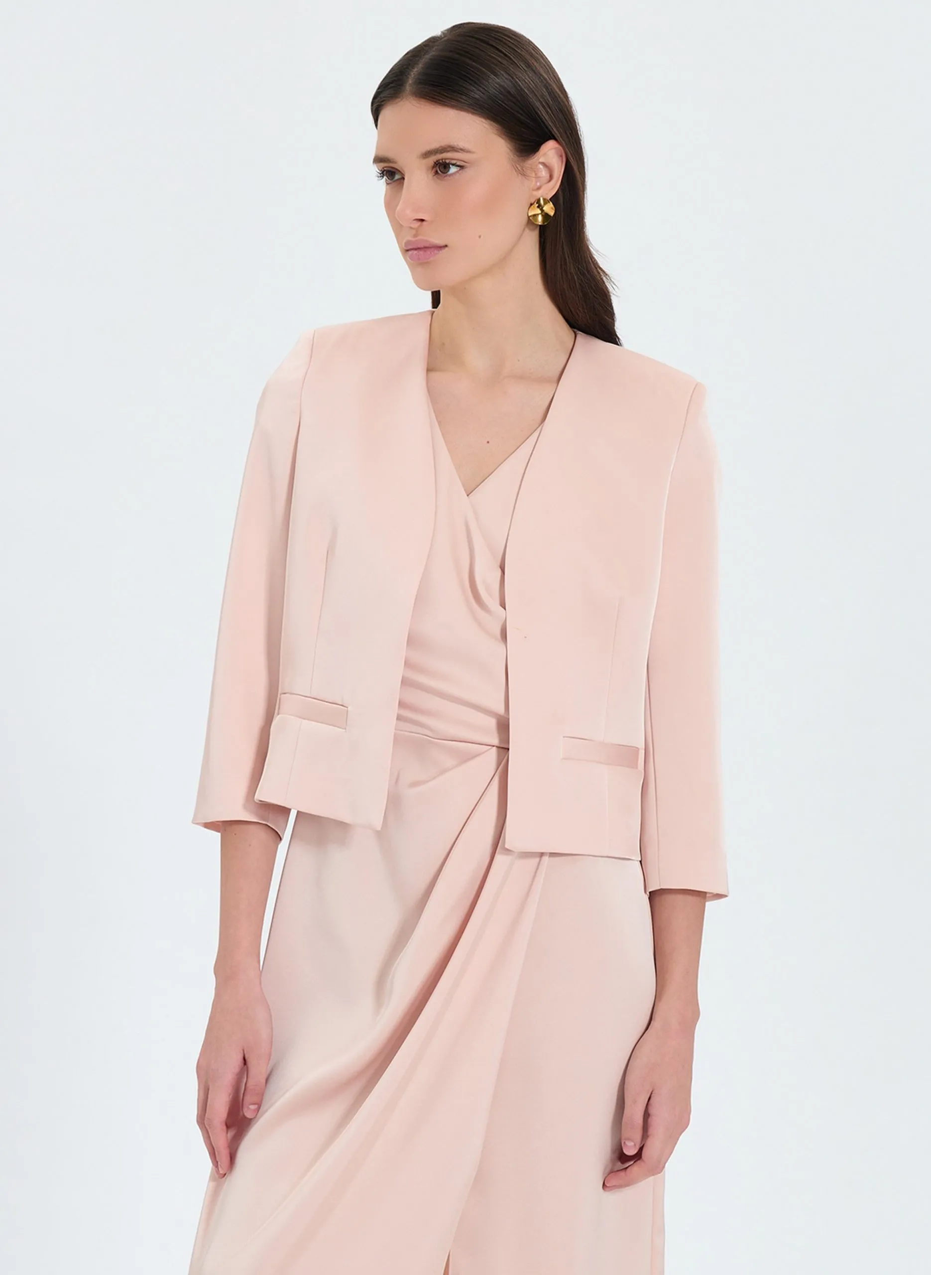 Veste droite satinée Rose VICKIO