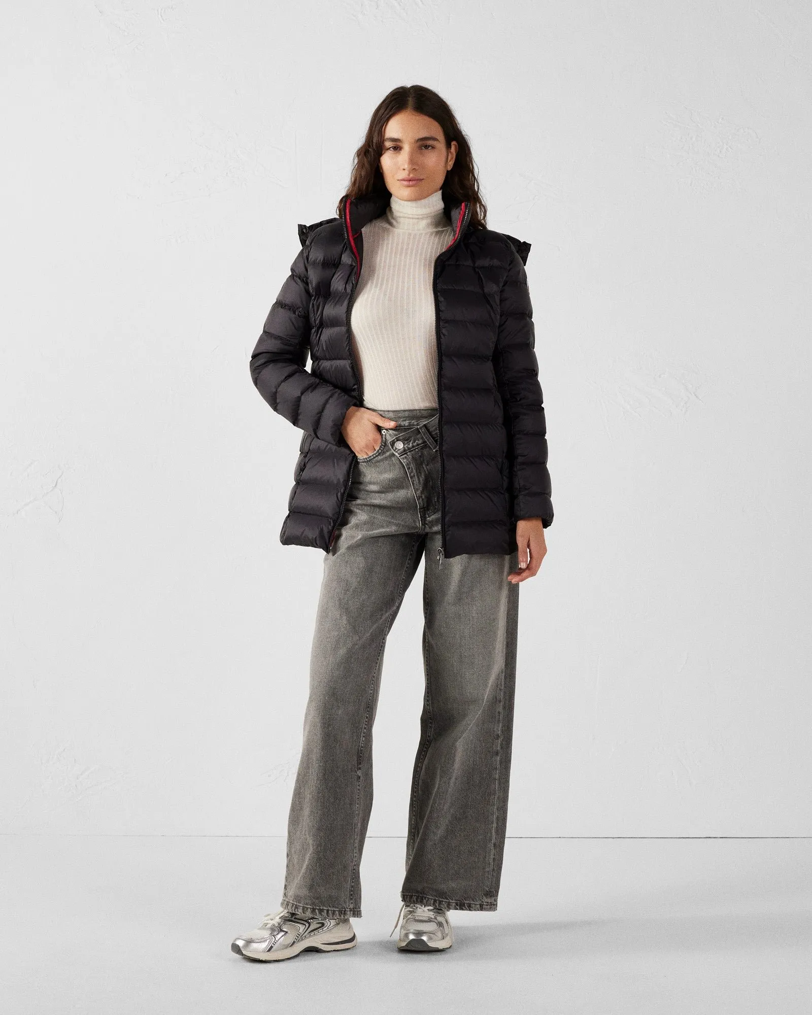 Doudoune mi-longue grand froid perle Noir