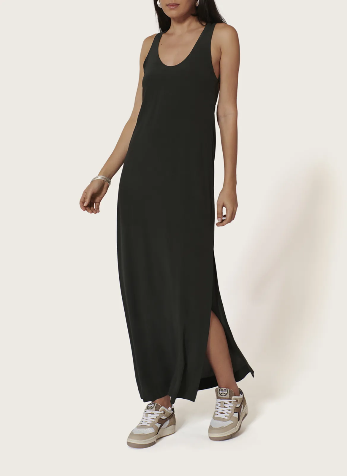 Robe longue à bretelles Noir JOGA