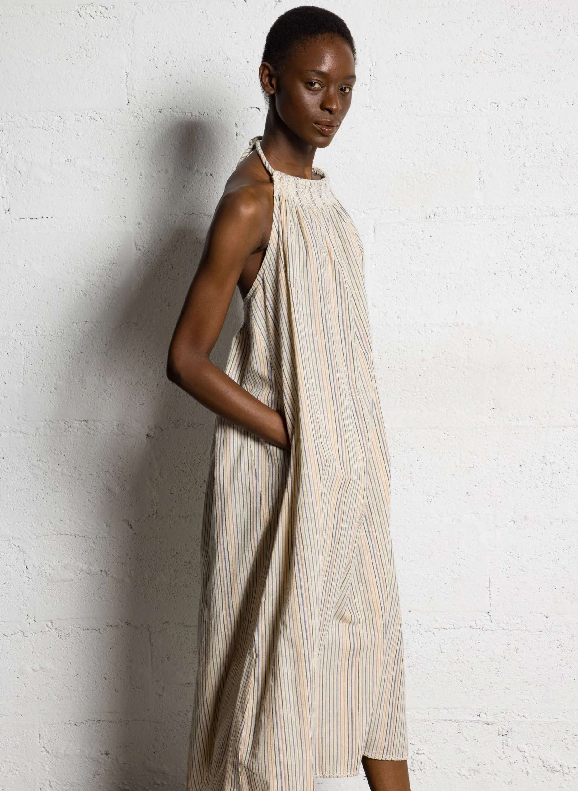 Robe longue ample en coton bio Multicolore RAMIK