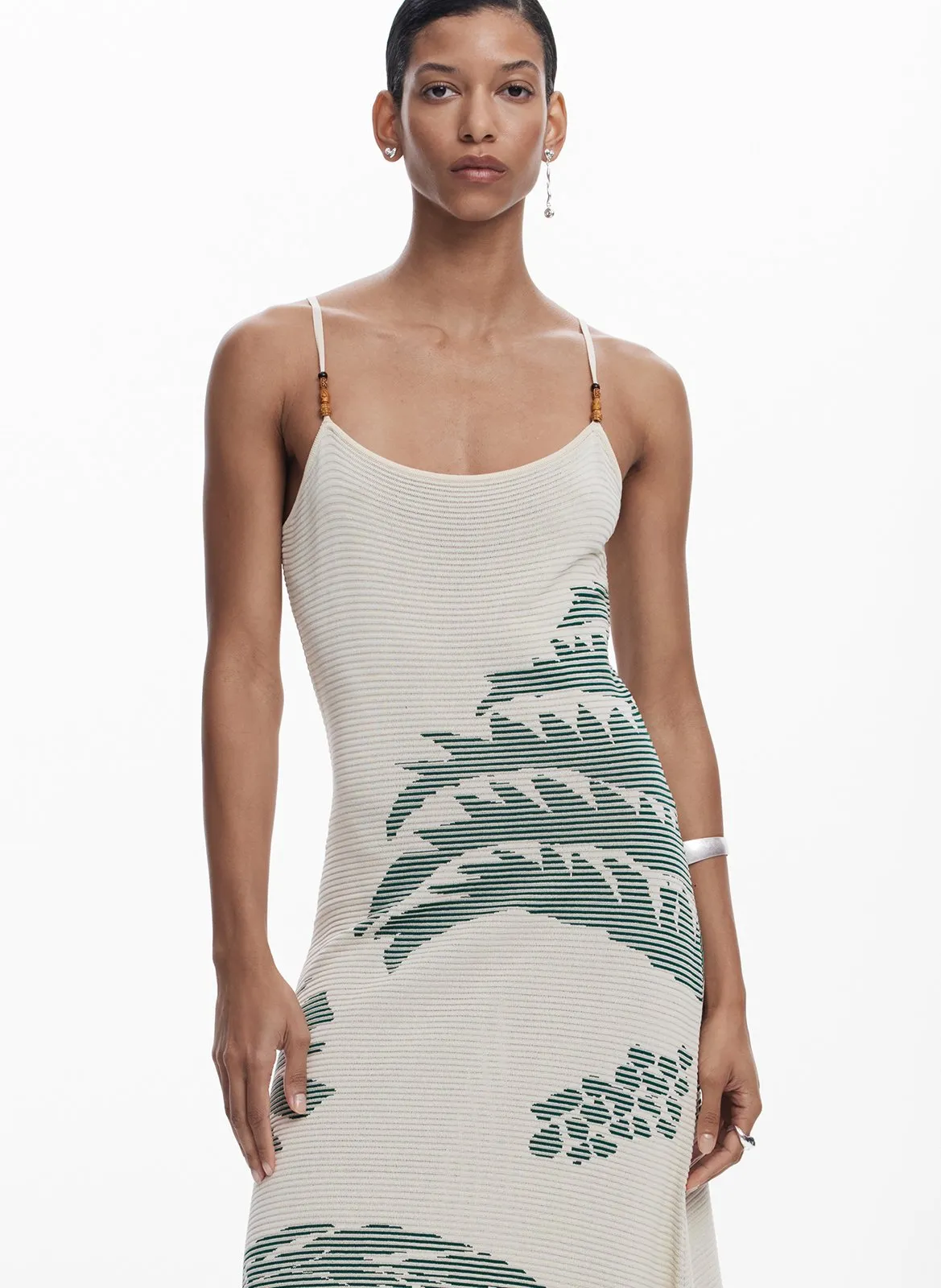 Robe longue encolure ronde Blanc