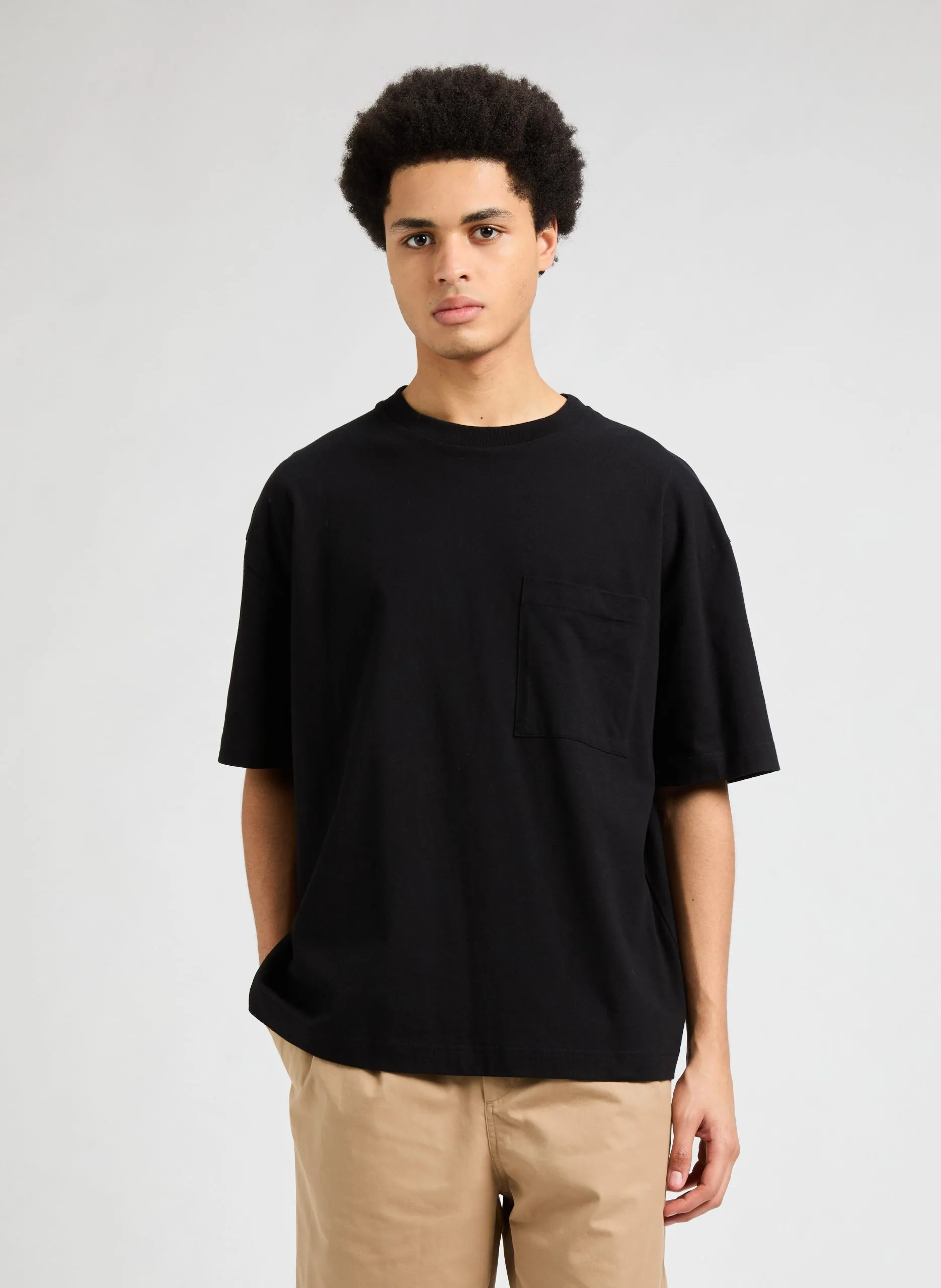 T-shirt col rond en coton biologique Noir BART