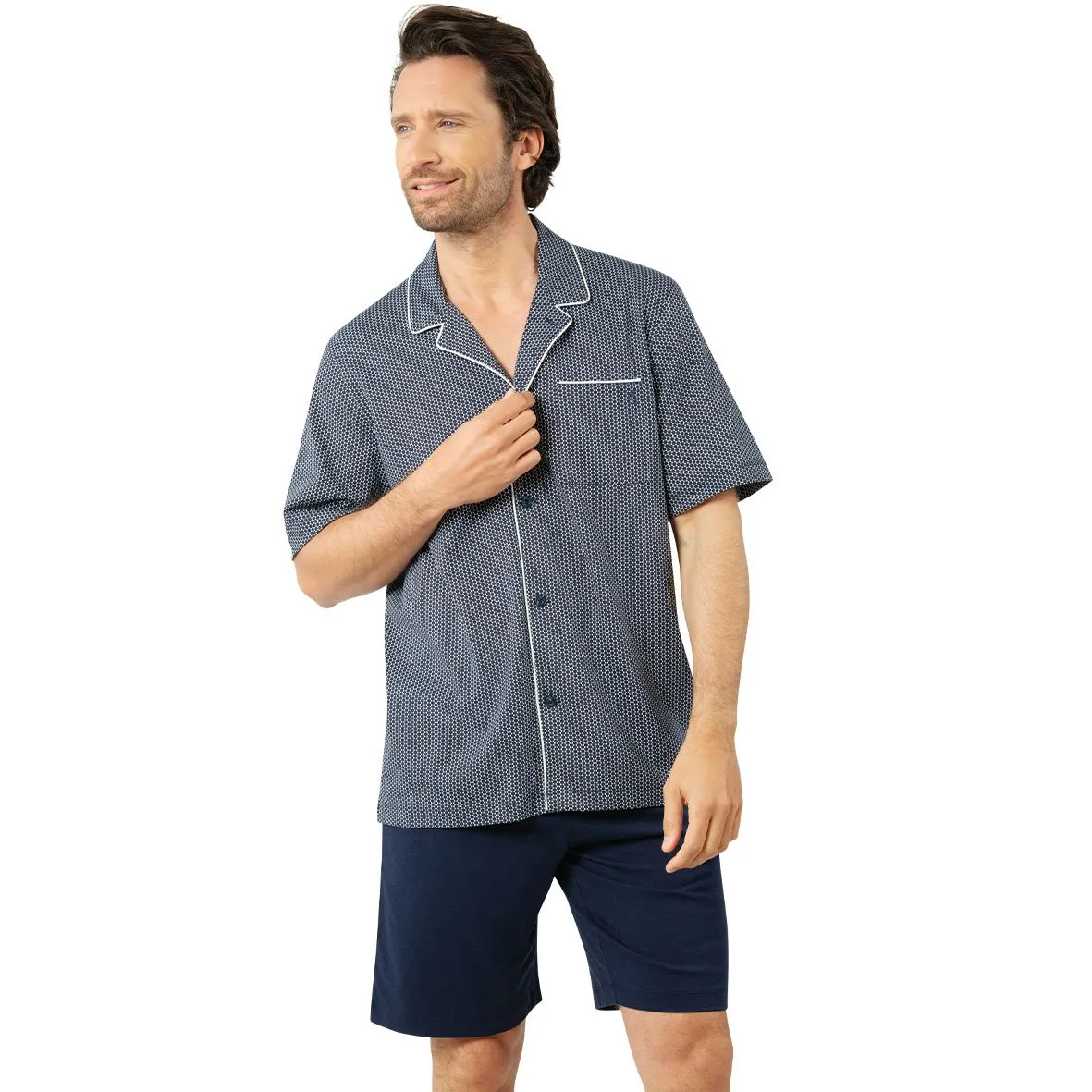 Pyjama court ouvert homme business eminence Bleu