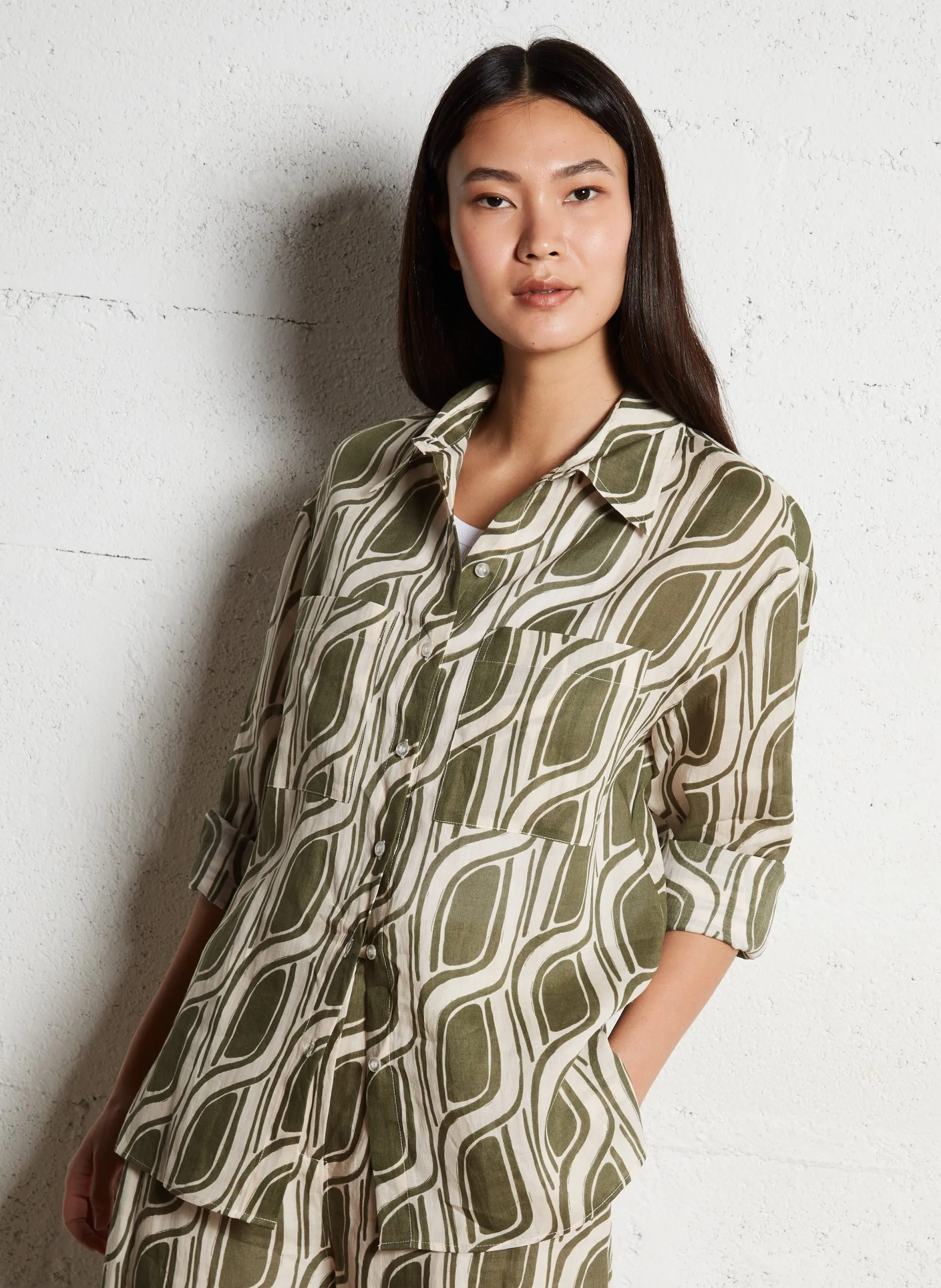 Chemise oversize imprimée Multicolore