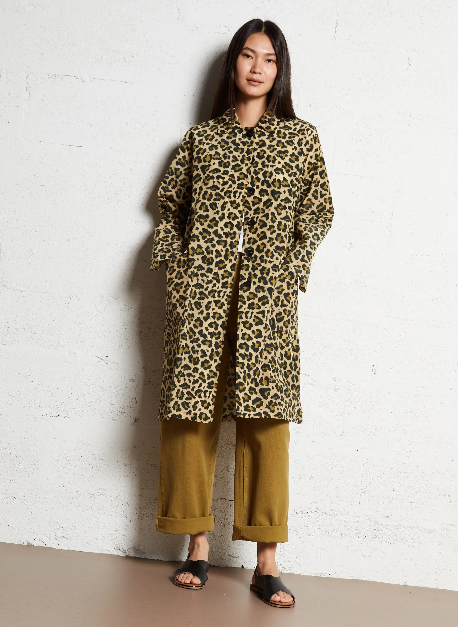 Blouson droit imprimé léopard Beige AVIONA