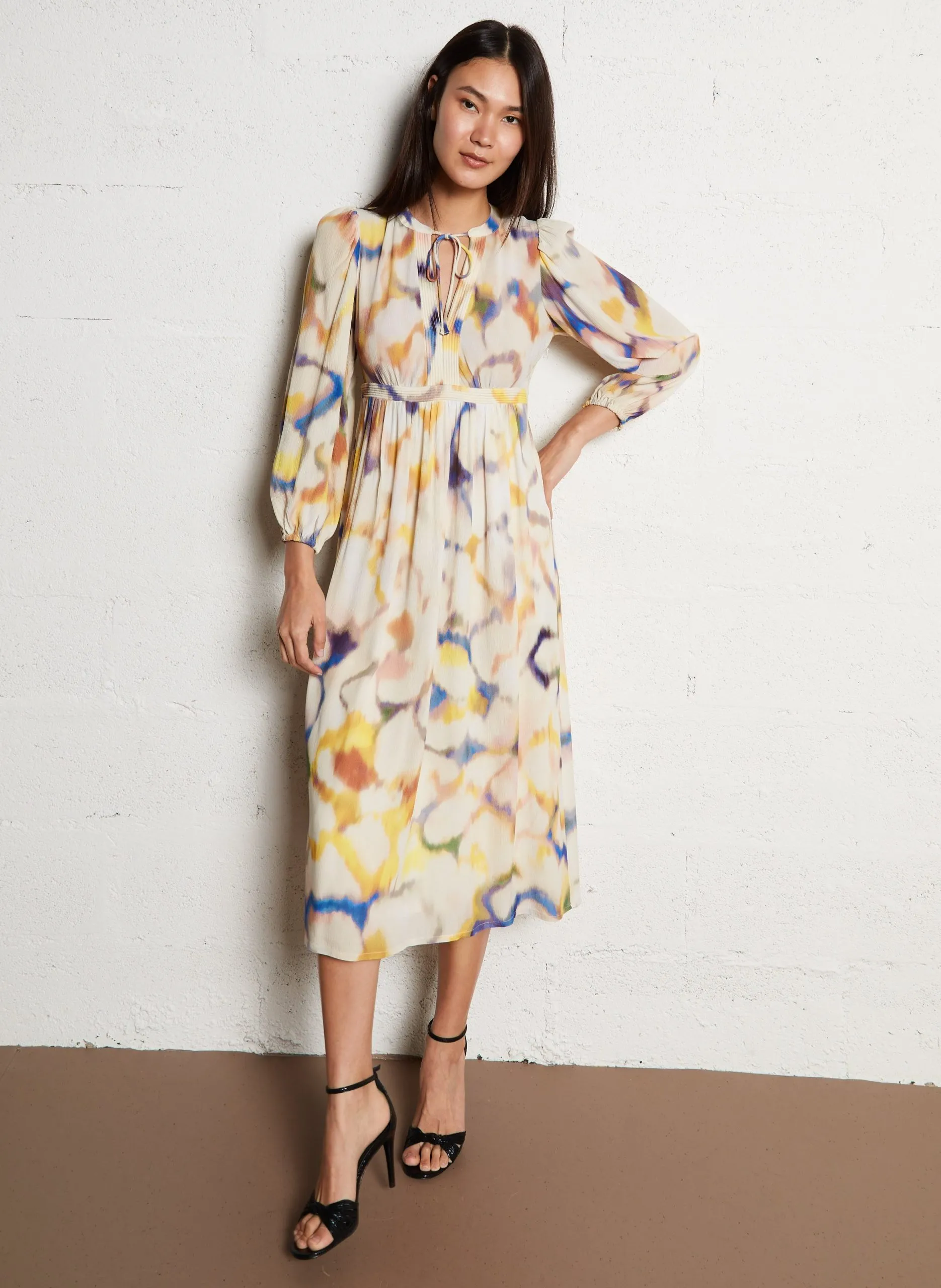 Robe midi imprimée Multicolore FLORIA