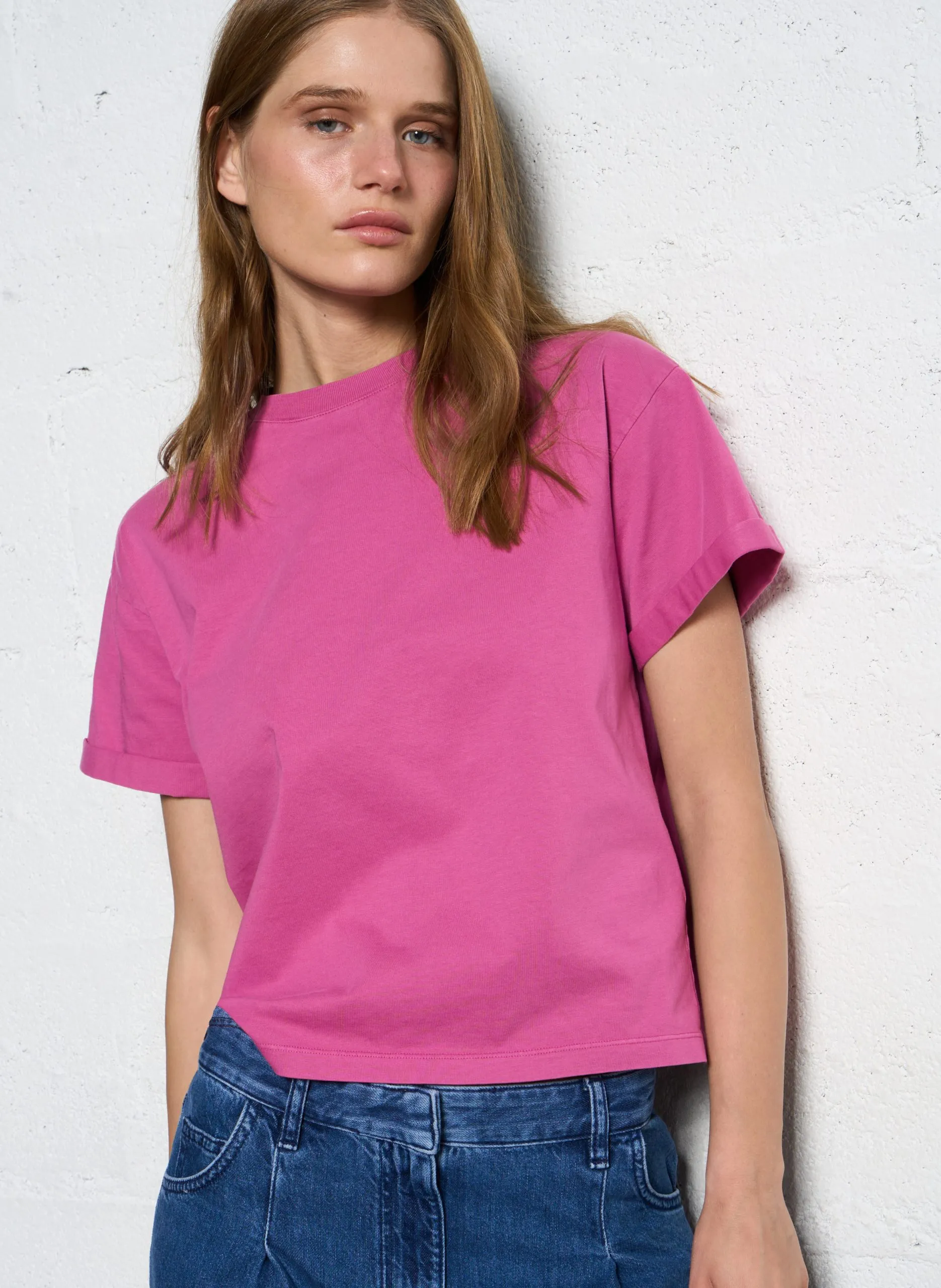 Tee-shirt manches courtes en coton Rose ROSIE