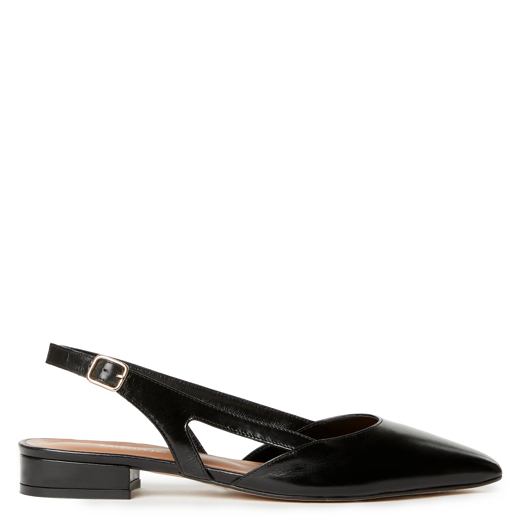 Mules pointues en cuir Noir