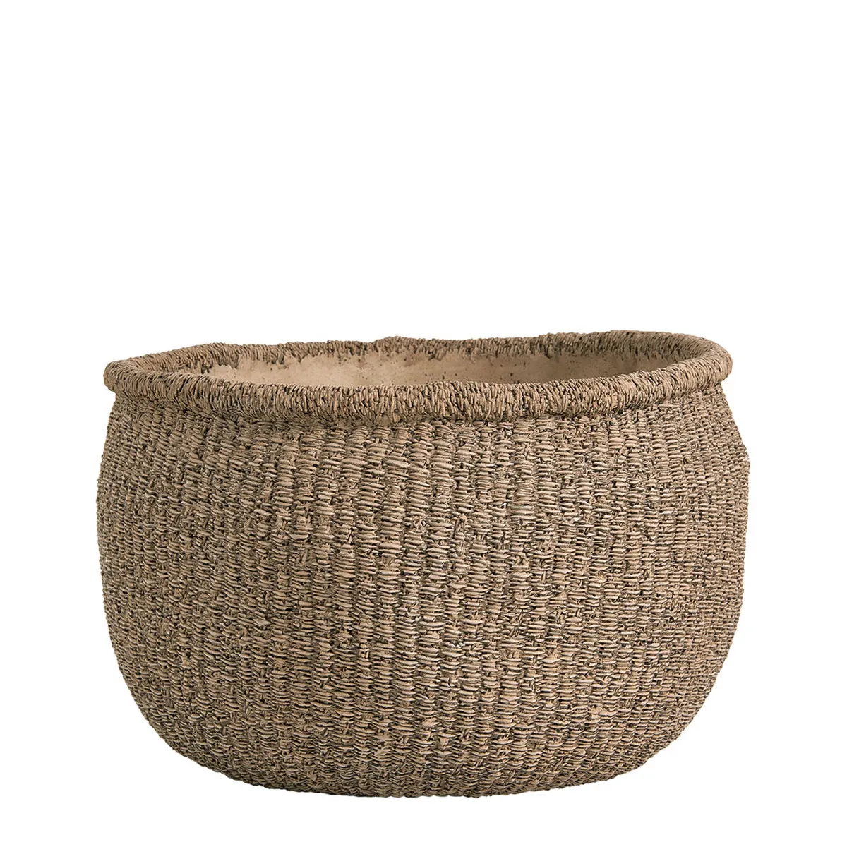Cache-pot cika en ciment beige - petit modèle - 39 x 37 x 24 cm Beige