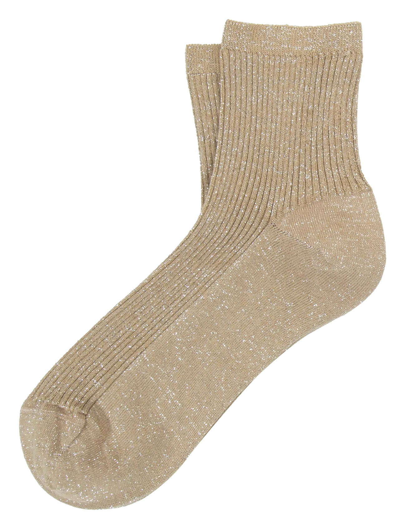 Chaussettes mi-hautes pailletées Beige FLORES