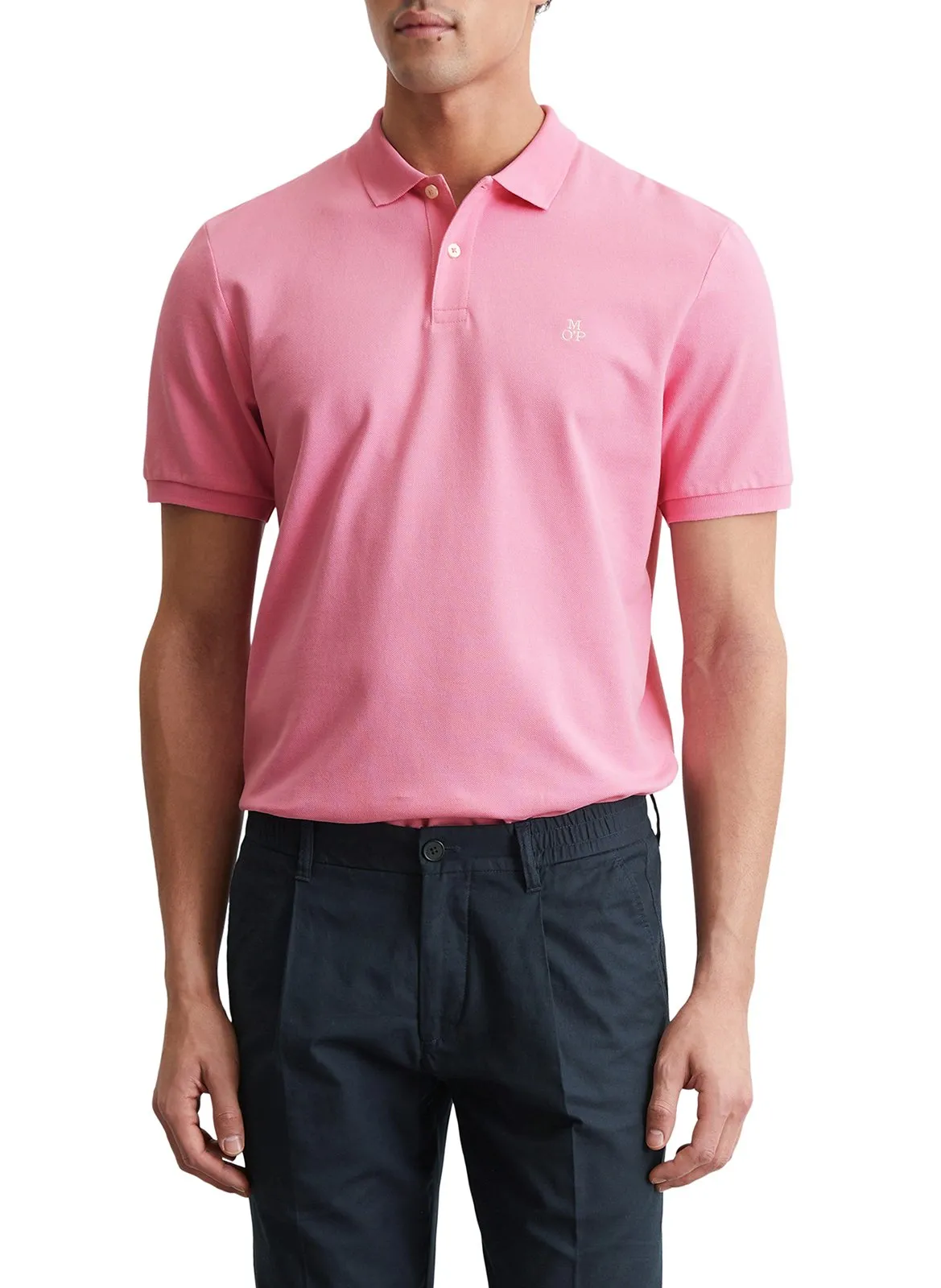 Polo droit en coton Rose